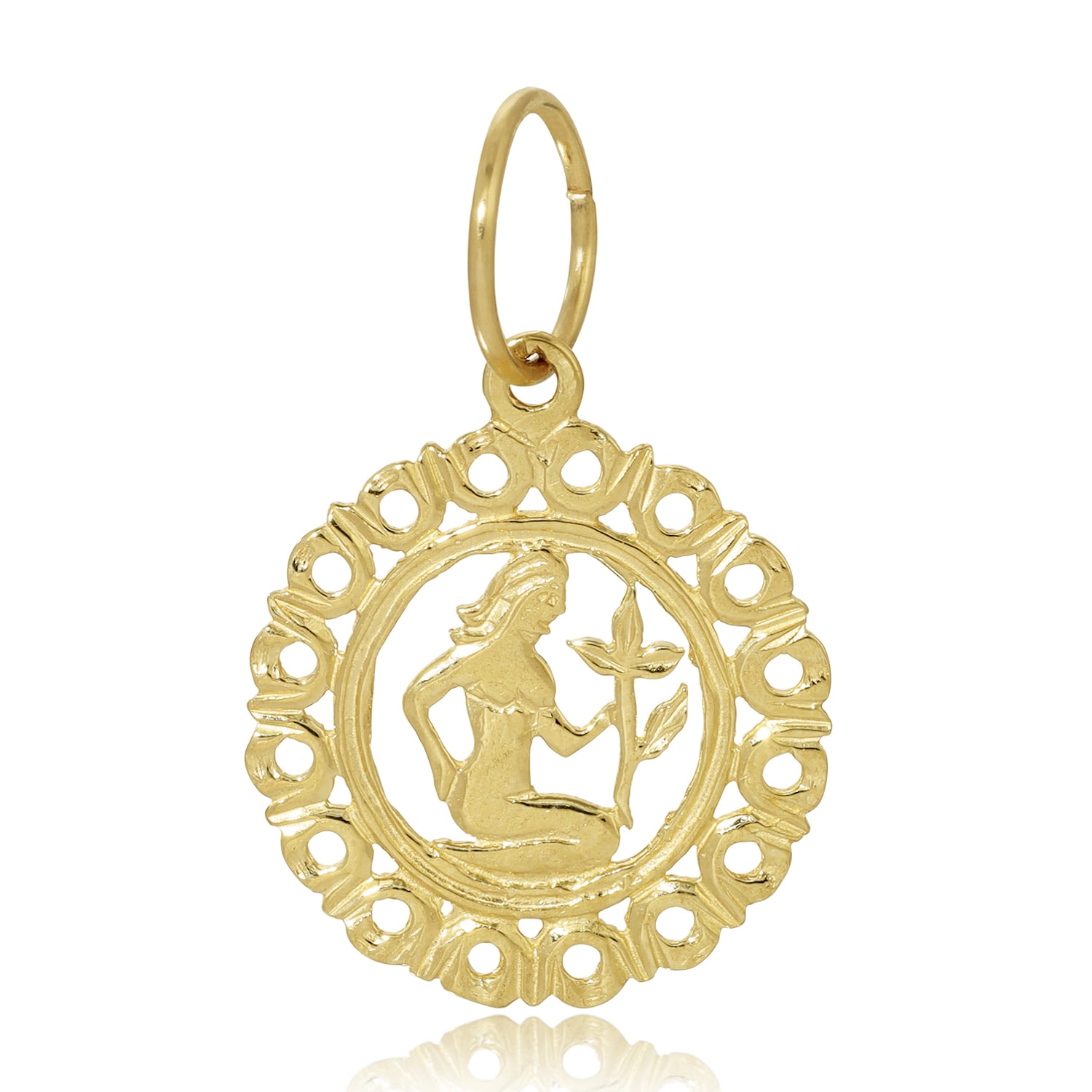 Maya Brenner Women's Gold Zodiac Pendant - Virgo
