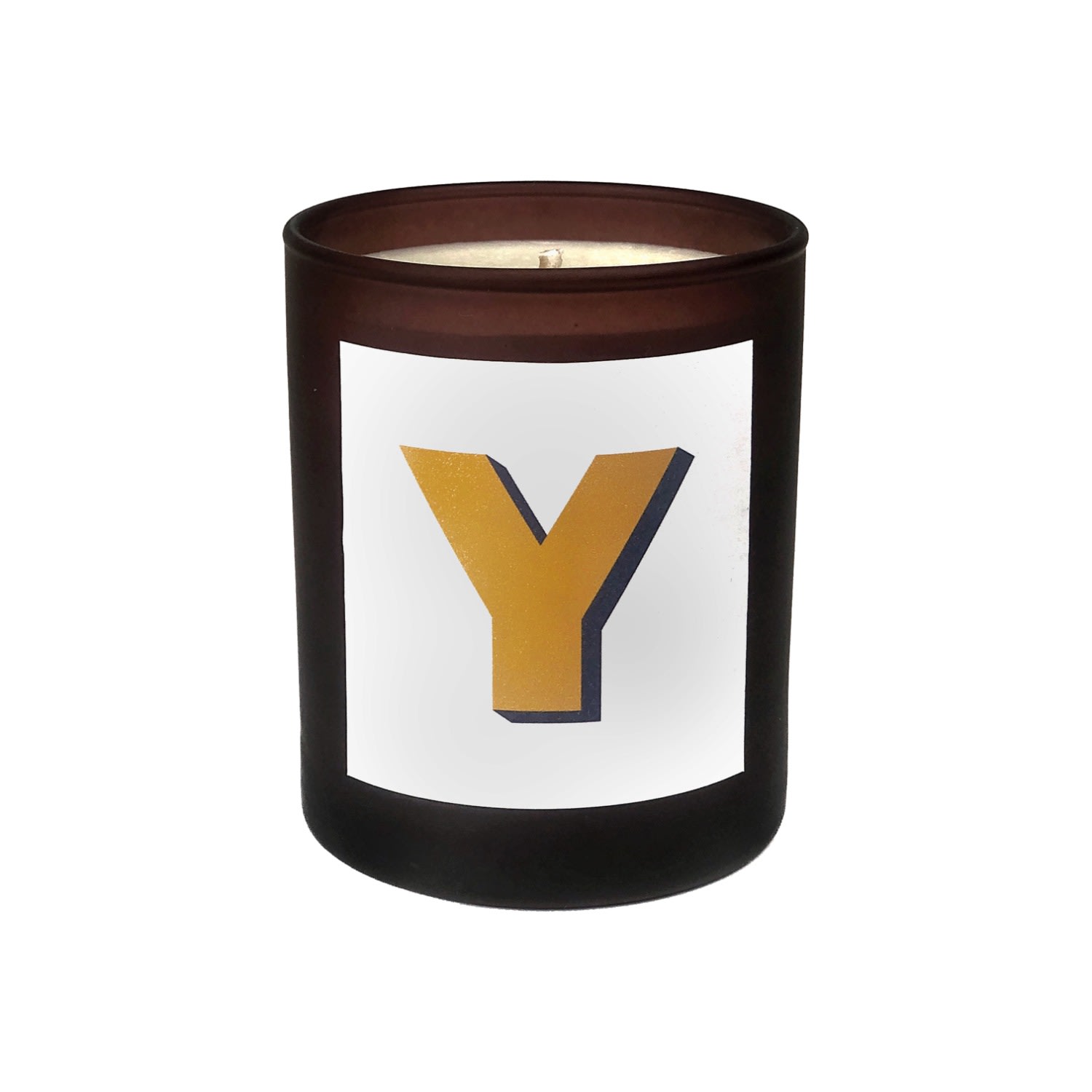 White Initial Y Candle - Sol Refillable Large Alphabet Candle Little Karma Co. Ltd