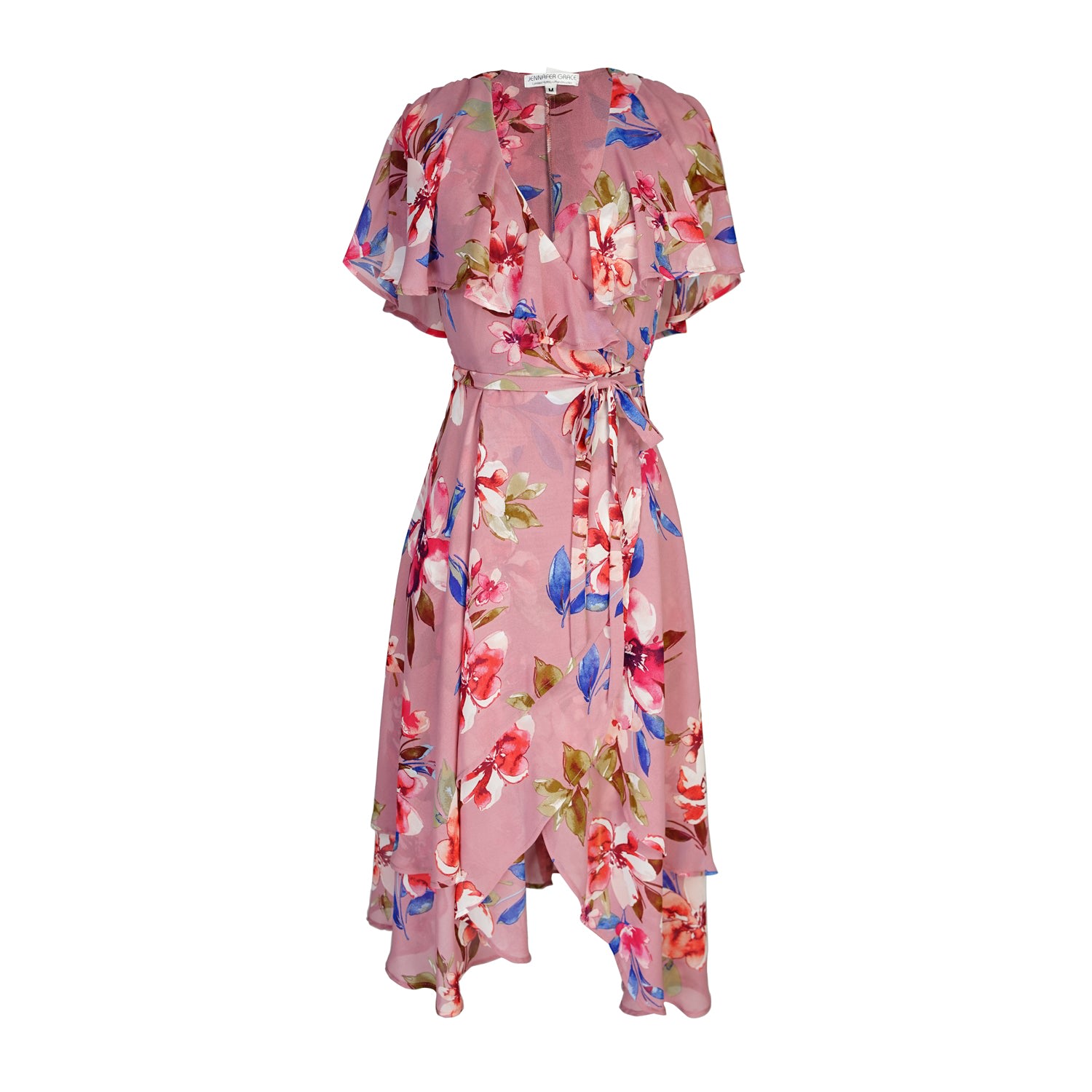 Jennafer Grace Women's Pink / Purple Lanie Flutter Wrap Dress In Pink/purple