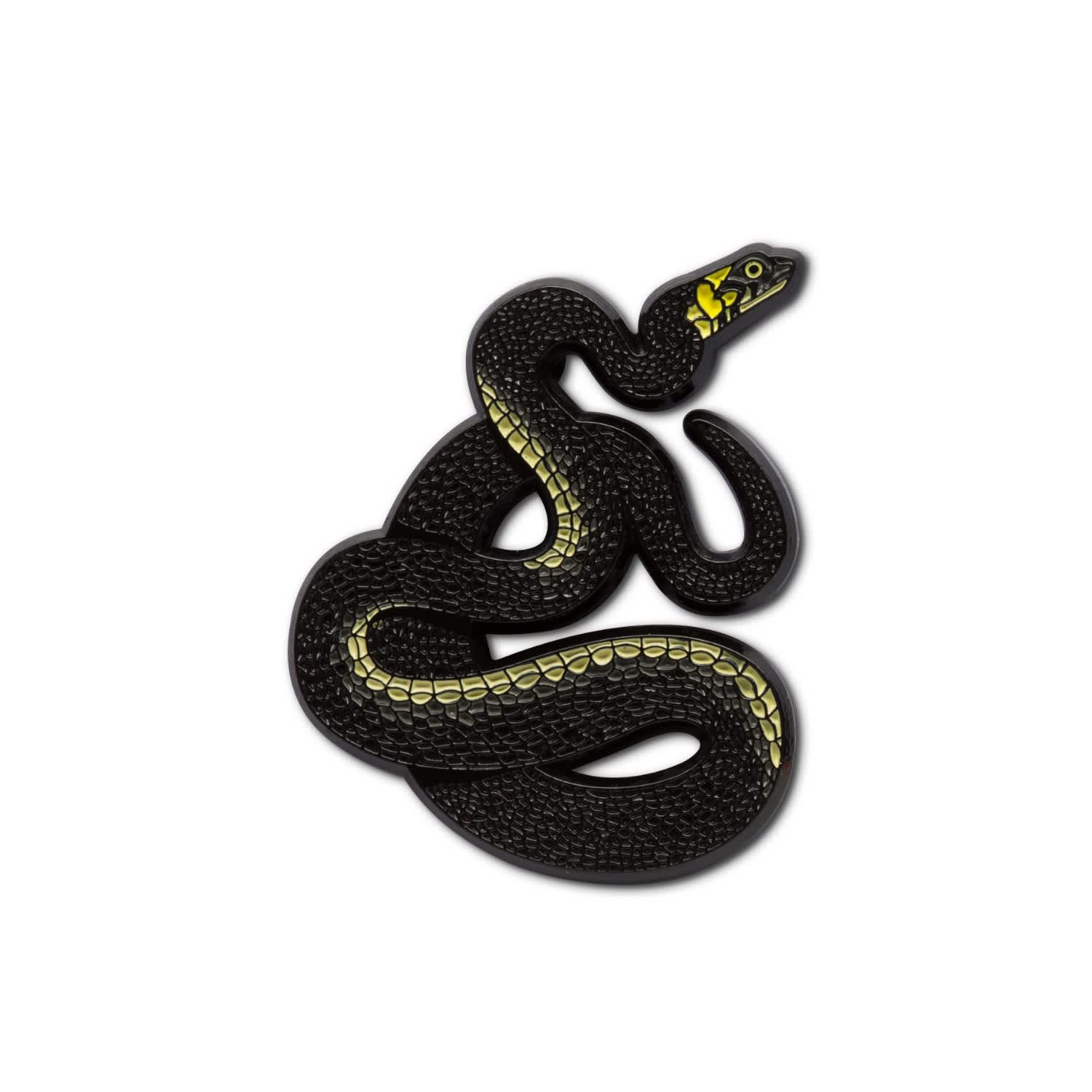 Make Heads Turn Women's Black / Brown Enamel Pin Grass Snake In Black