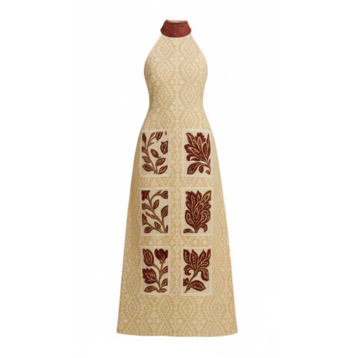 Transcend Women's Neutrals Columbia Patchwork Gown In Neutral