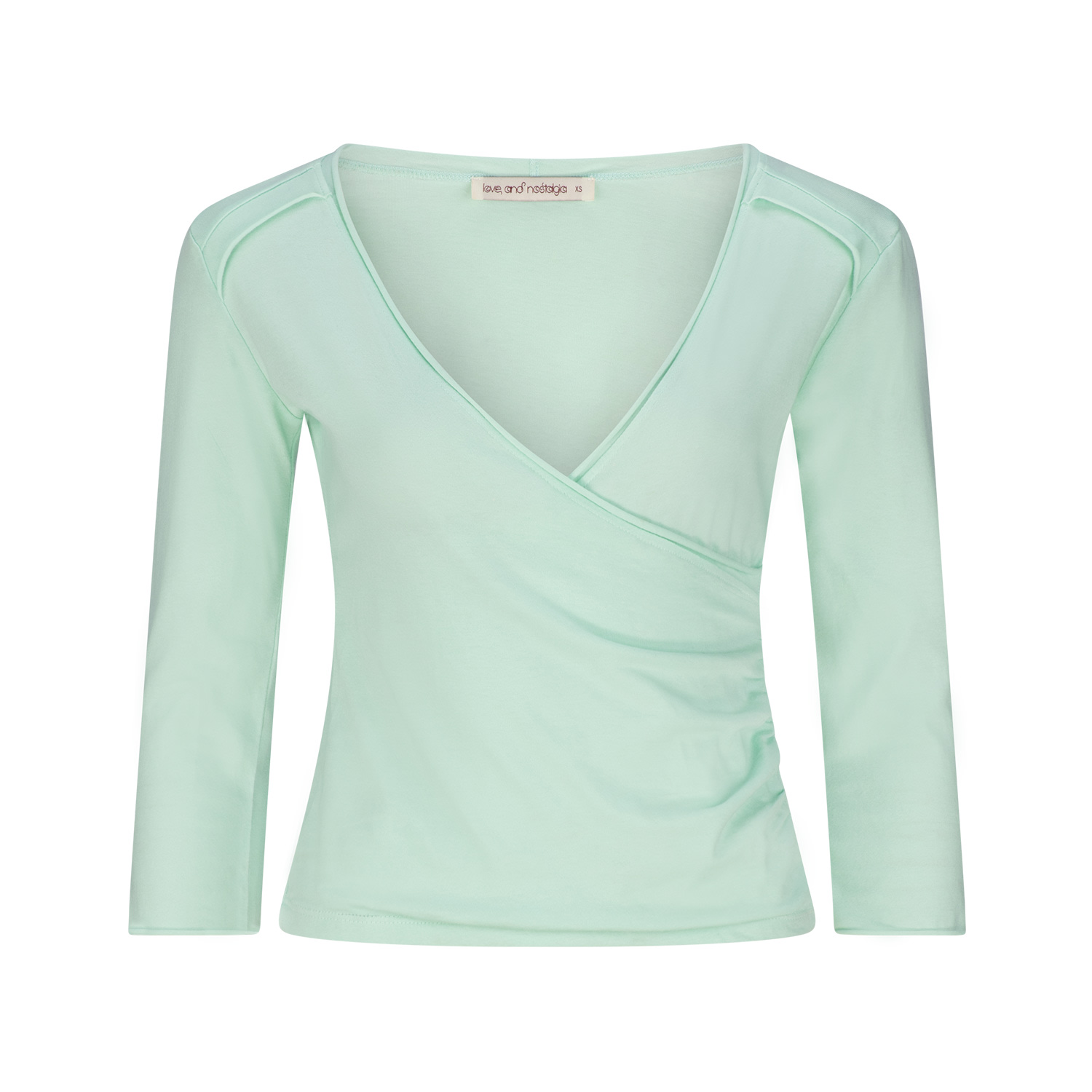 Women's No Biggie Three Quarter  Sleeve Top -  Spearmint Green | Extra Small | Love and Nostalgia