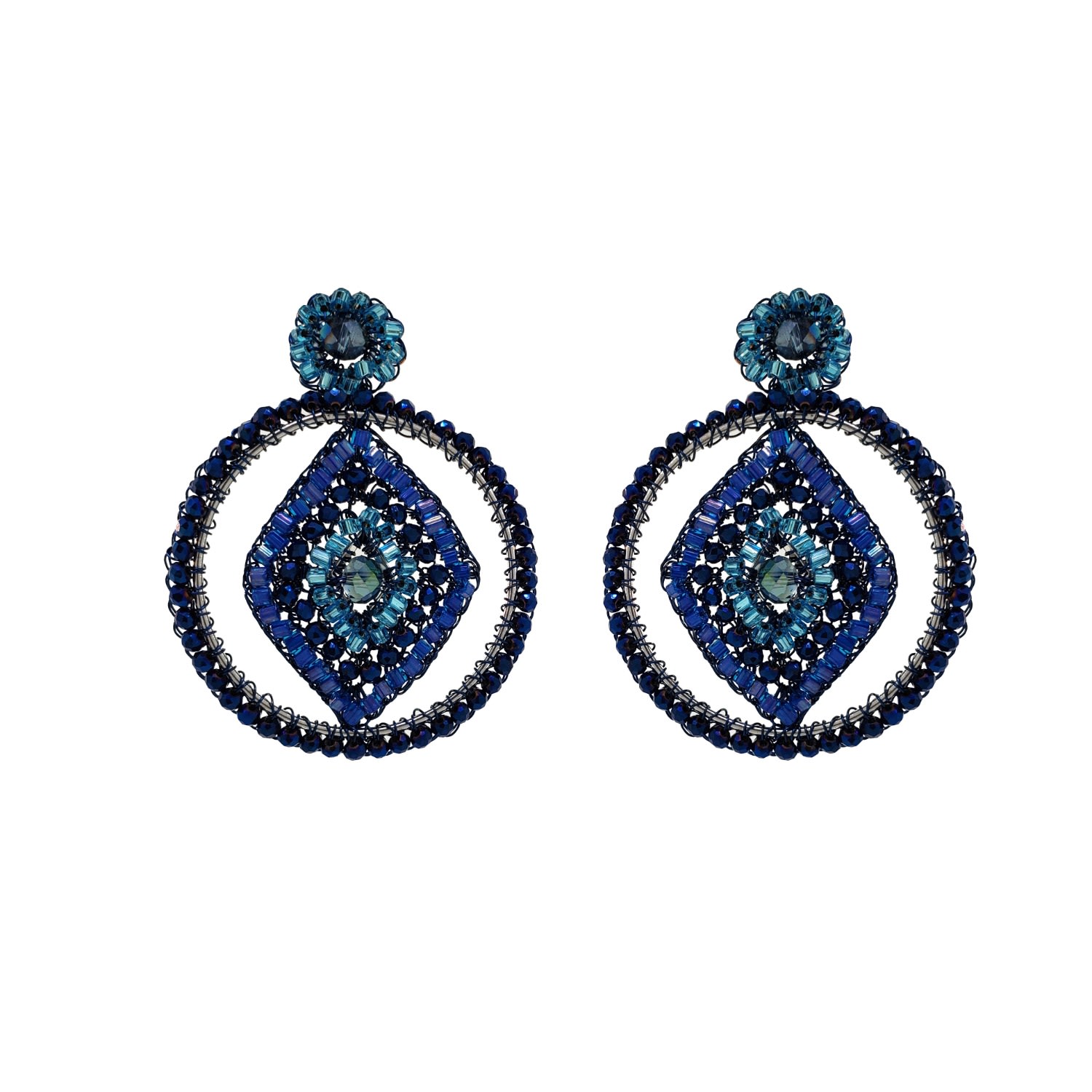 Women’s Blue / Silver Blue Mix Jade Handmade Earrings Lavish by Tricia Milaneze