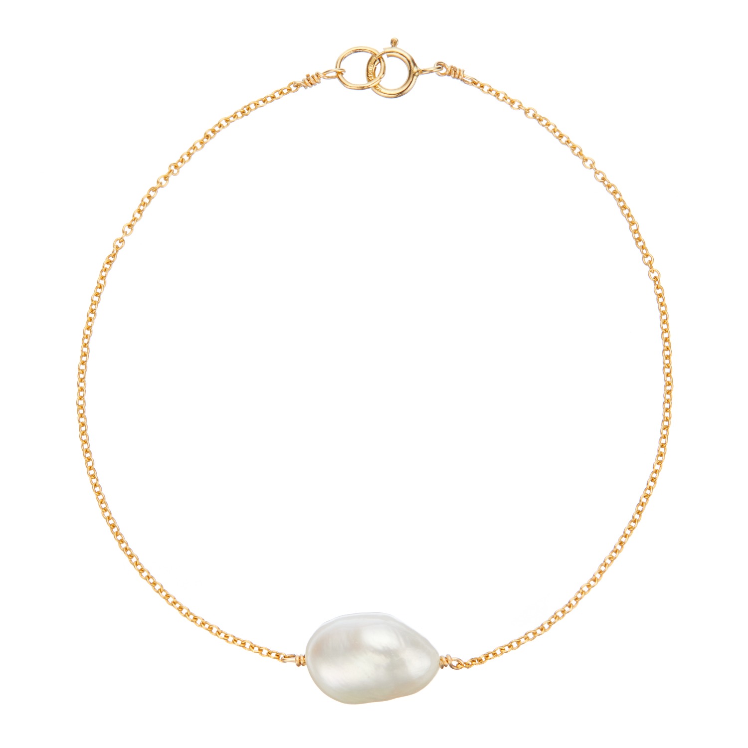Gold Large Single Pearl Bracelet | Lily & Roo | Wolf & Badger