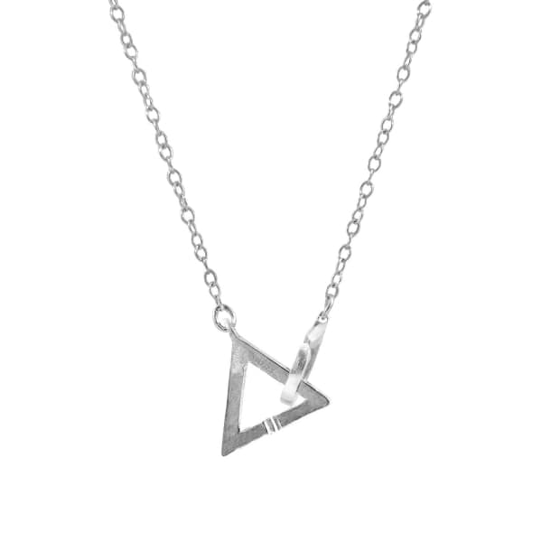 Anchor & Crew Geometric Triangle Link Paradise Silver Necklace Pendant In Silver