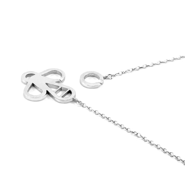 Anchor & Crew Geometric Triangle Link Paradise Silver Necklace Pendant In Silver