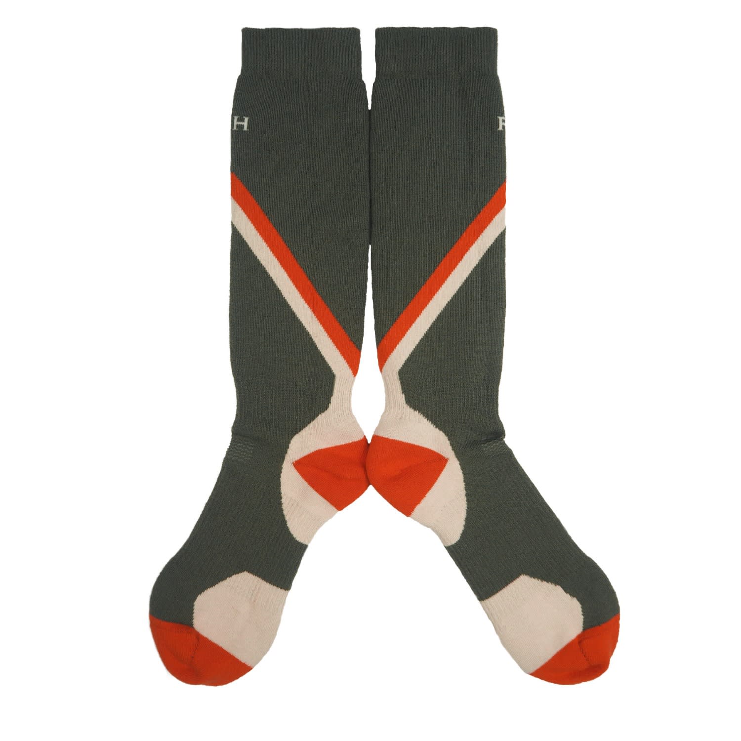Peper Harow - Made In England Green Men's Ski Socks - Olive In Green