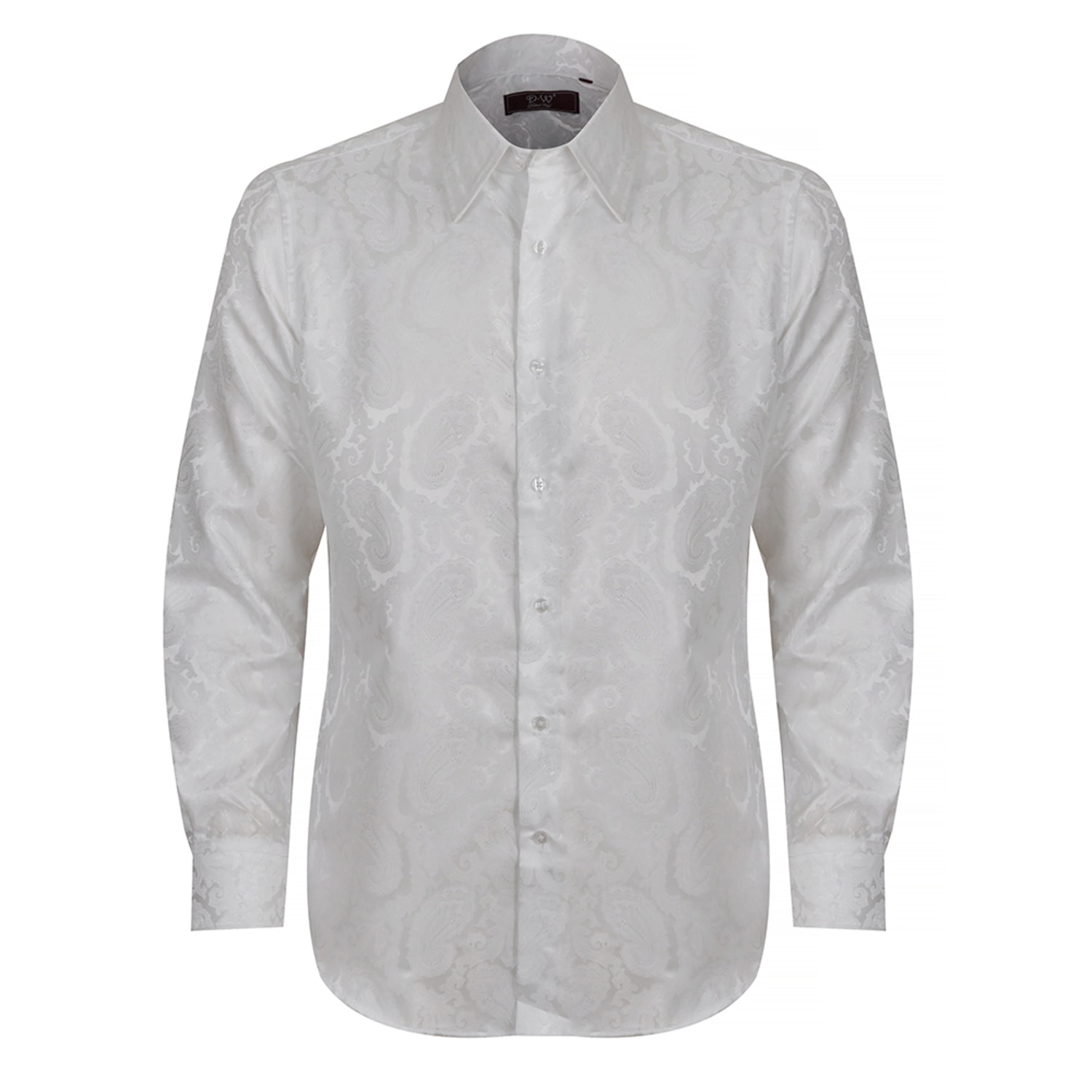 David Wej Men's Kensington Paisley Jacquard Shirt - White In White