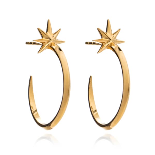 RACHEL JACKSON LONDON Rockstar Hoop Earrings Gold