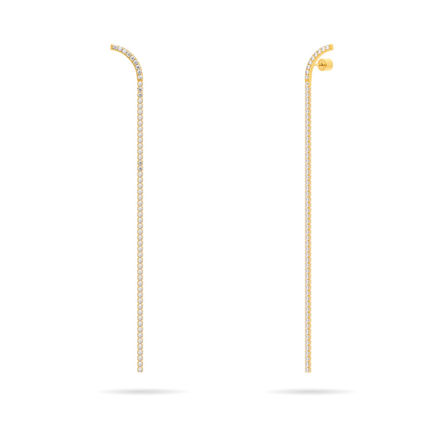 Meulien Women's Long Tennis Chain Dangle Earrings - Gold