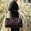 Touri Genuine Leather Holdall In Dark Brown In Dark