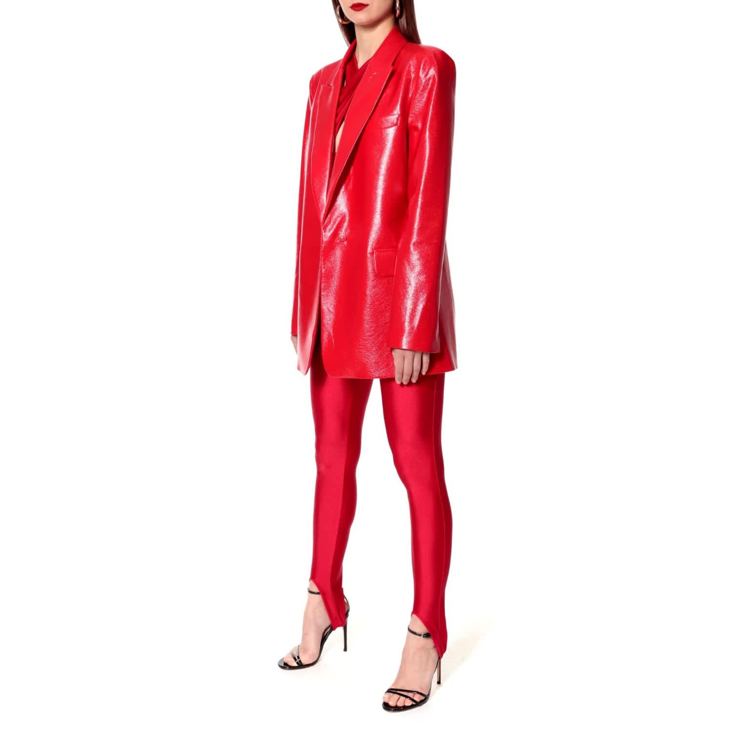 Vegan Leather Red Sleeveless Suit – DIFFERENTREGARDCO