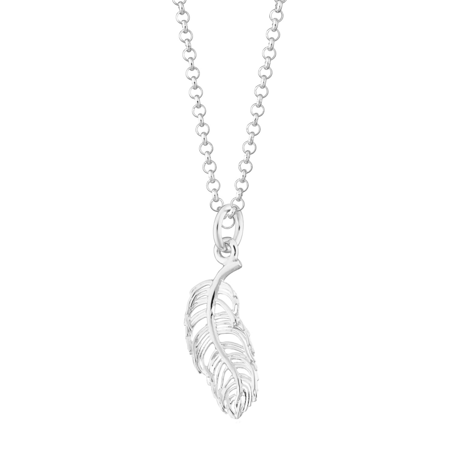 Women’s Sterling Silver Small Feather Necklace Lily Charmed