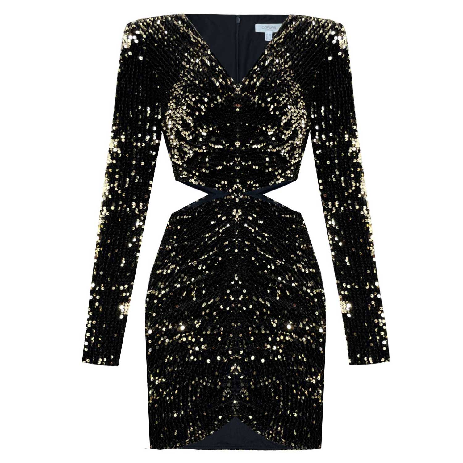 Copurs Women's Black Marina Velvet Sequin Dress In Black