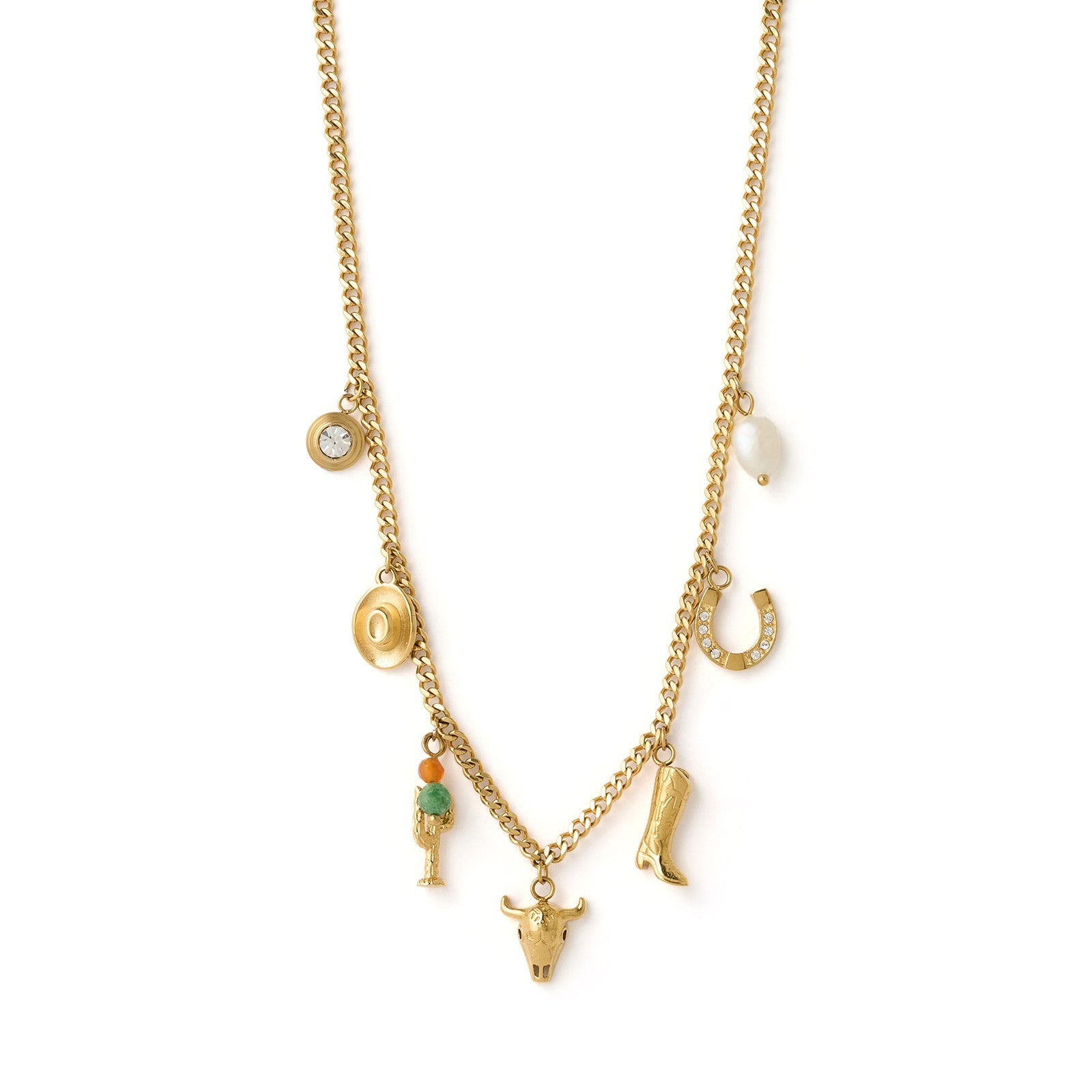 Arms Of Eve Women's Rodeo Gold Charm Necklace In Gold