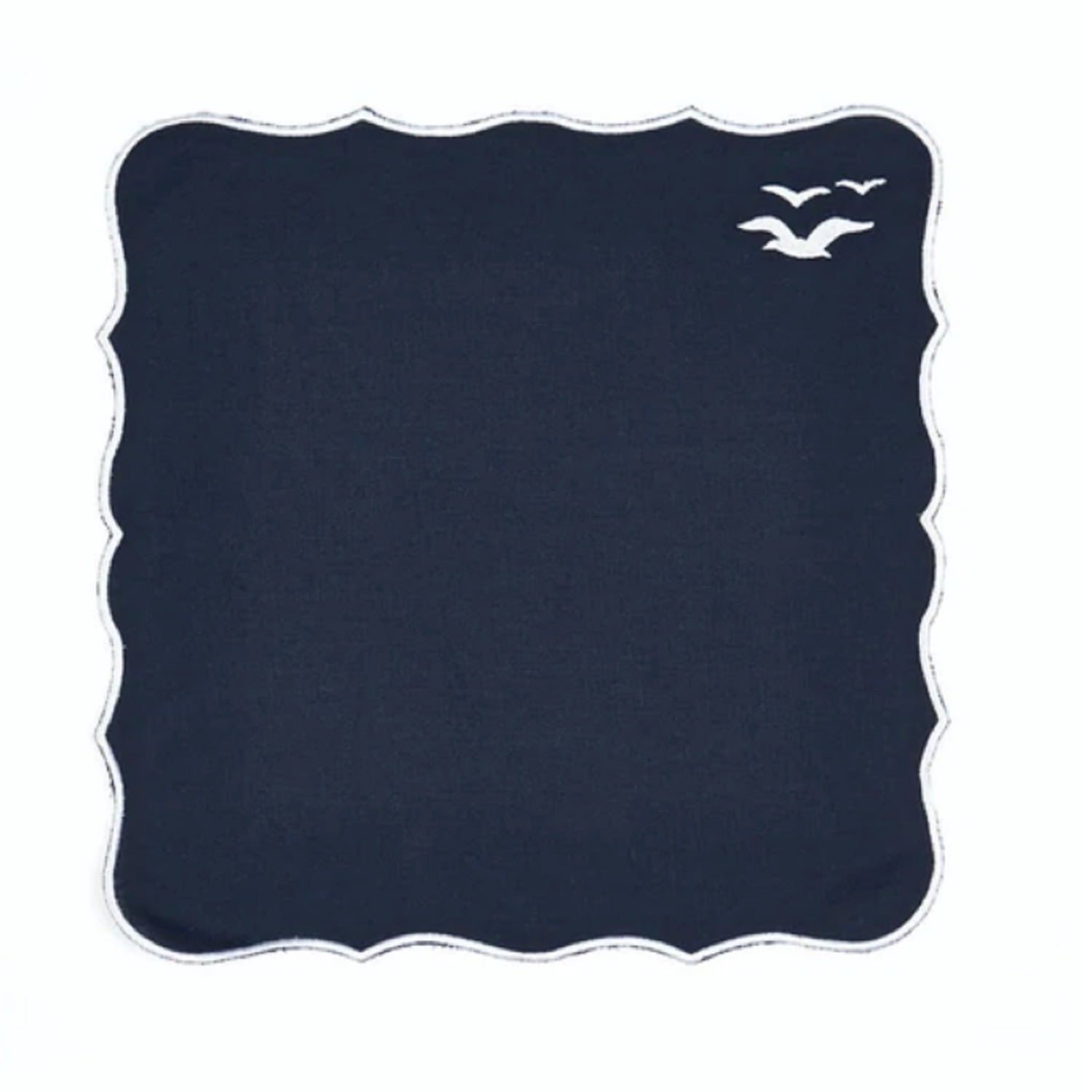 Km Home Collection Seagull Embroidery Linen Napkins Set Of 2