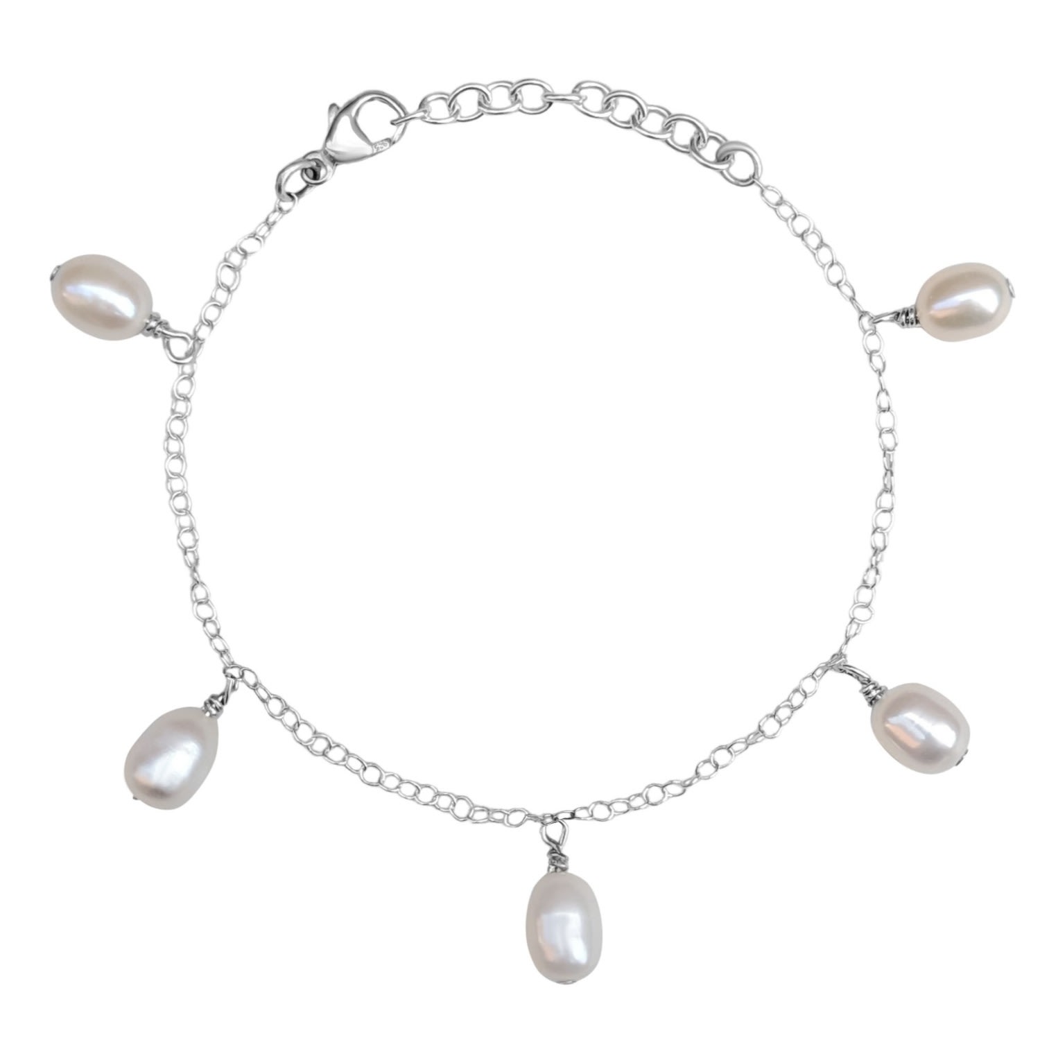 Kiri & Belle Women's Annalise Pearl Drop Charm Sterling Silver Bracelet In Silver