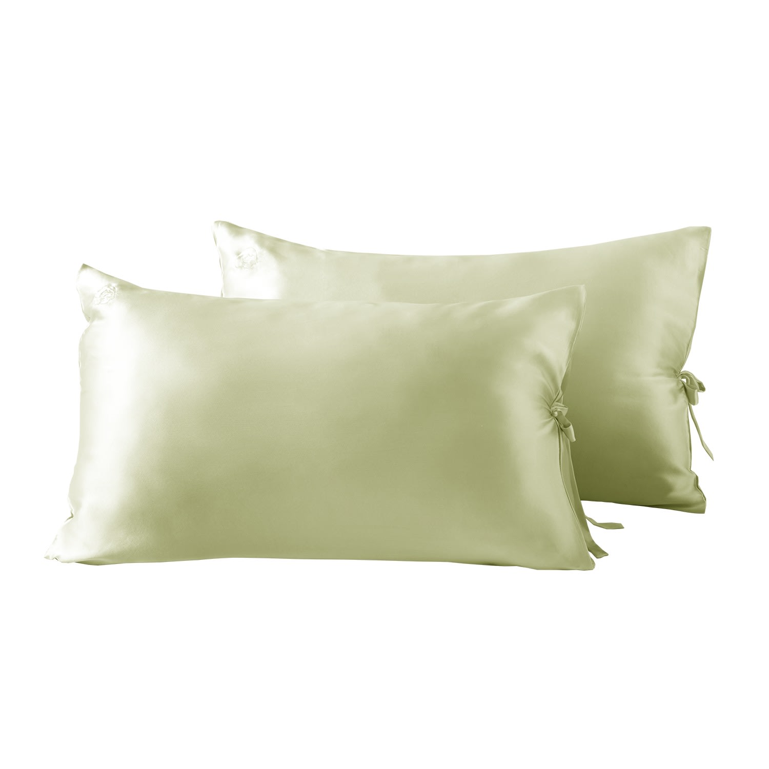 Not Just Pajama Sleeping Beauty - Classic Pure Silk Queen Size Pillowcase - Green In Green