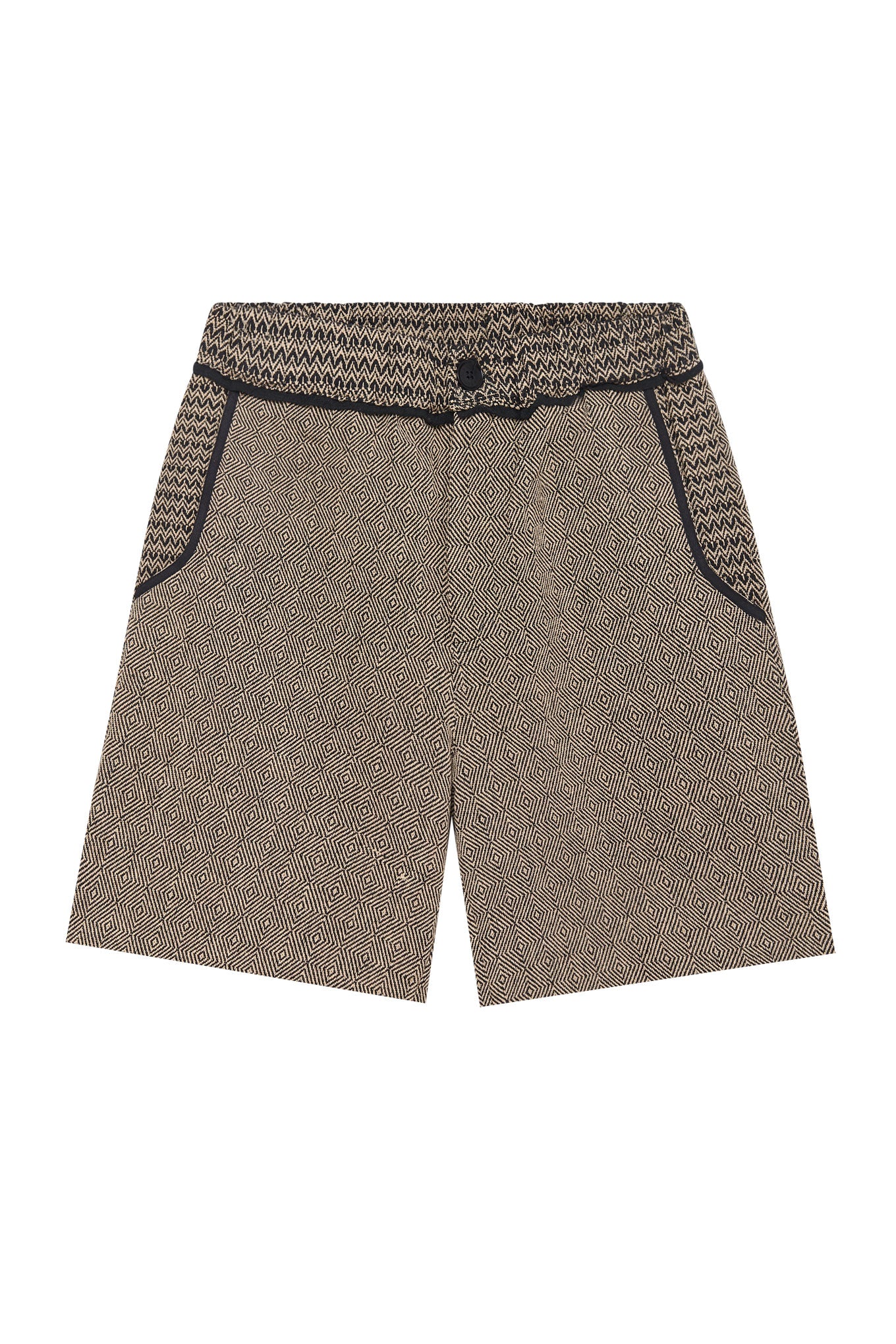 Komodo Men's Grey Joey - Hand Loomed Cotton Patchwork Shorts