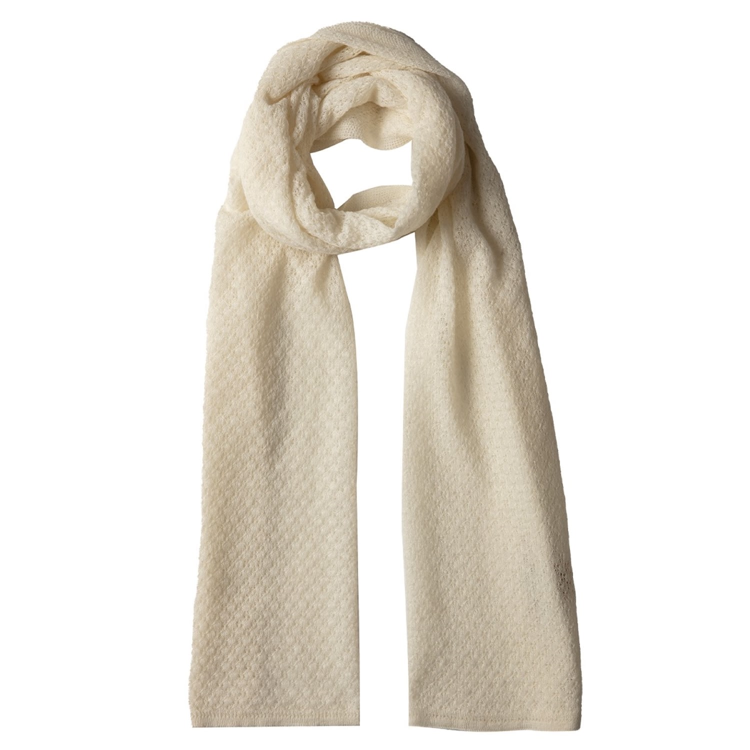 Mohair&angora Neutrals Diamond Shawl Women's Ecru In Beige