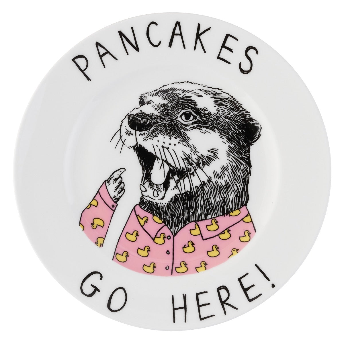 Jimbobart Pancakes Go Here! Side Plate In White