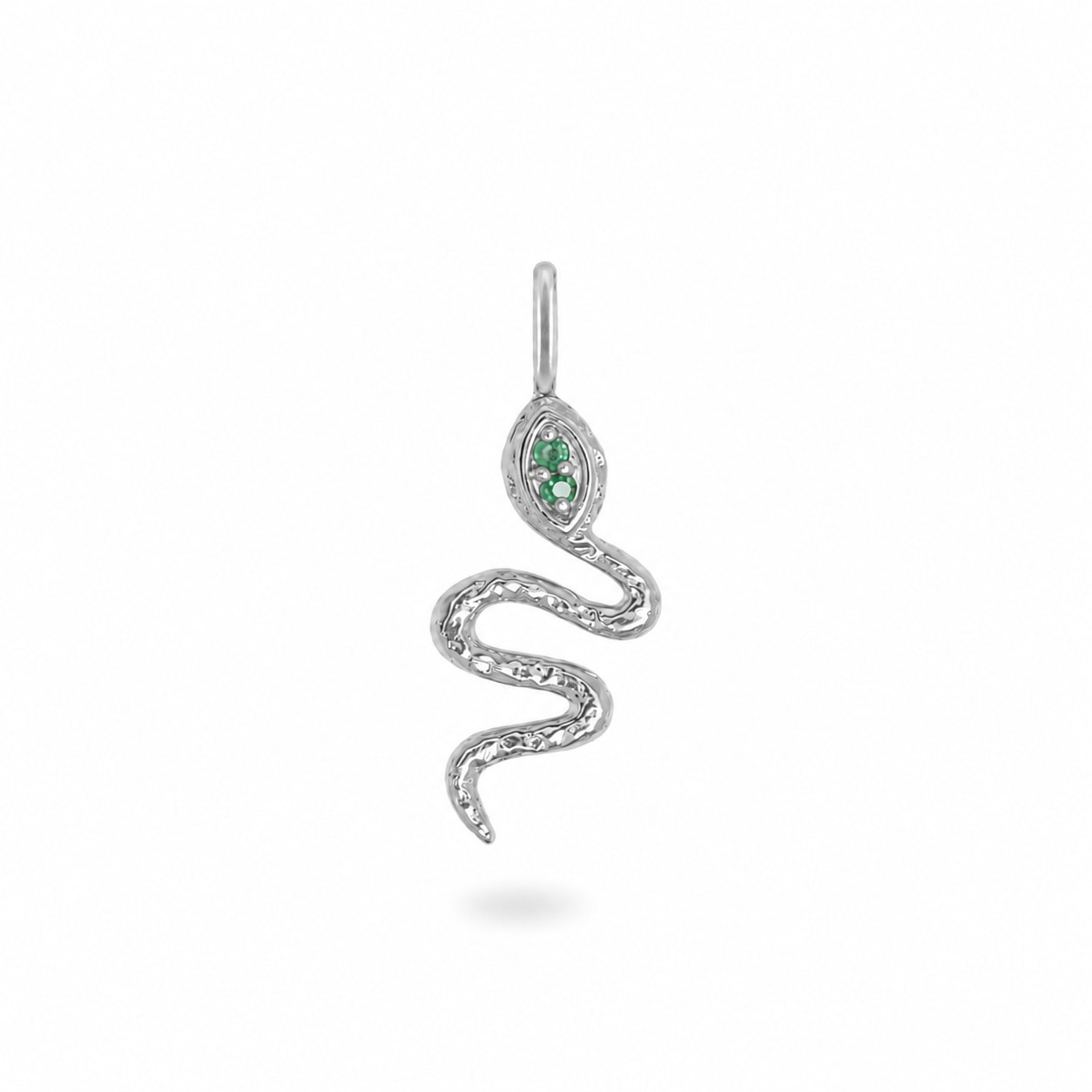 Zohreh Women's Silver / Green Emerald Snake Pendant Sterling Silver In Silver/green
