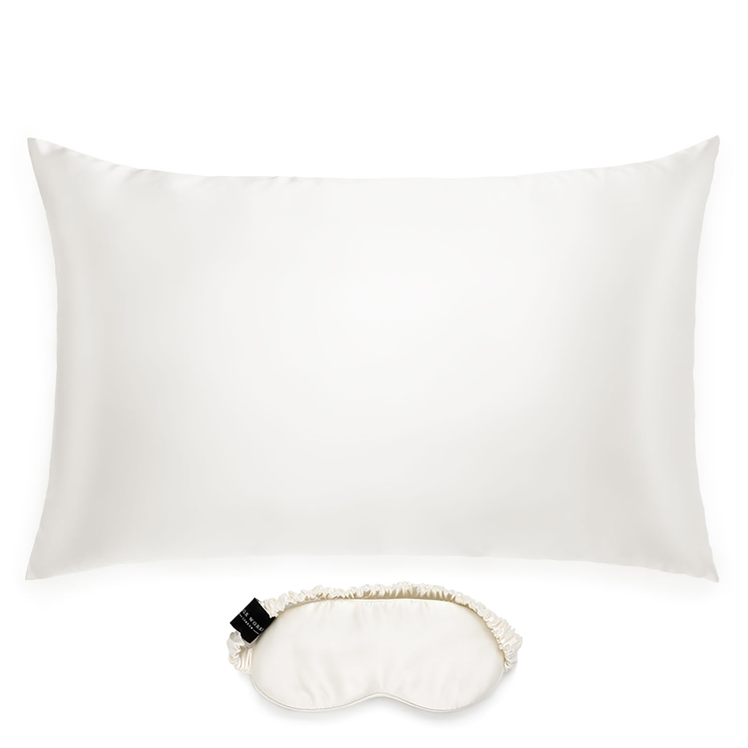 Silk Works White Ivory King  Pillowcase And Eye Mask In White