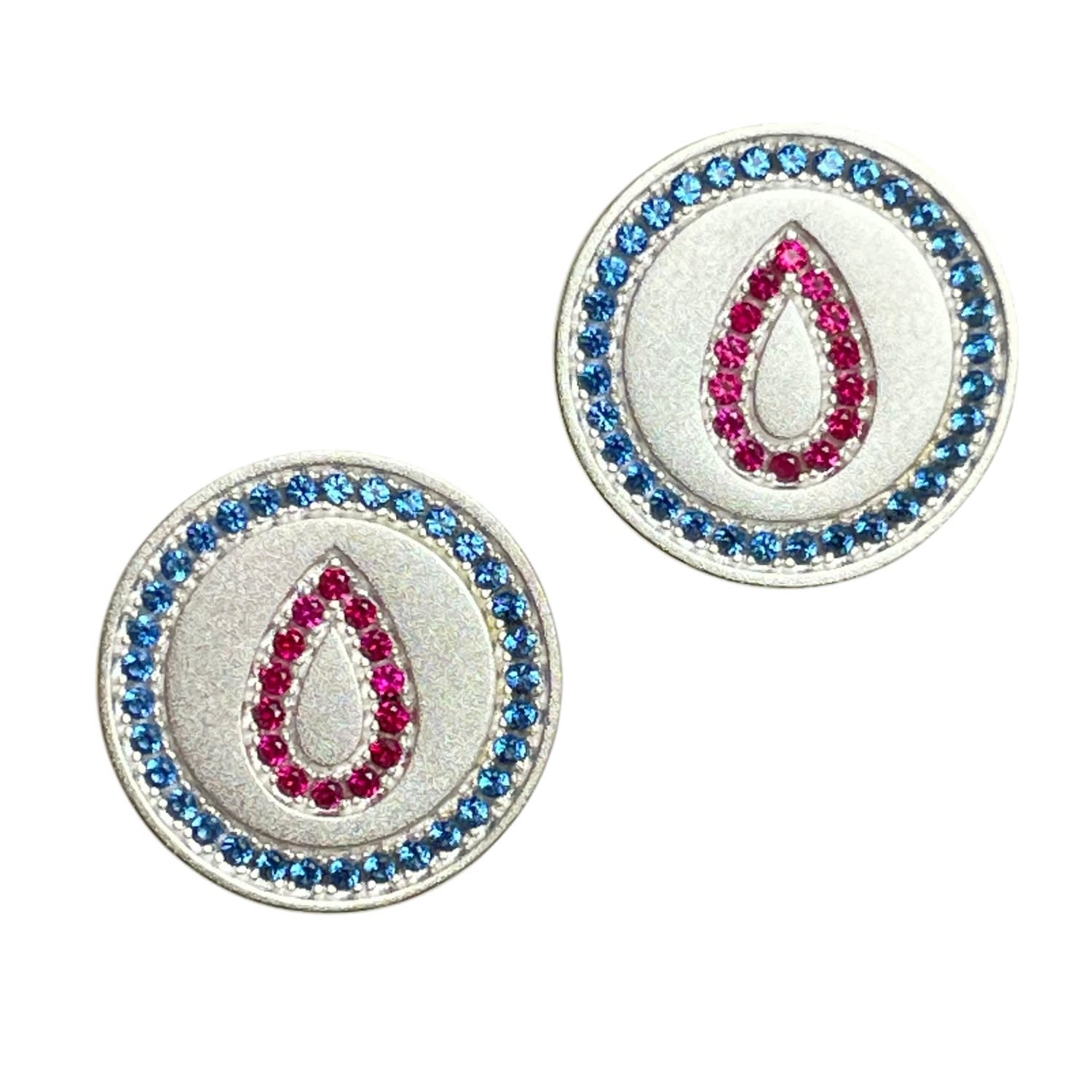 Dorota Lasak Women's Blue / Pink / Silver Sweet Blood Sterling Silver Earrings In Multi