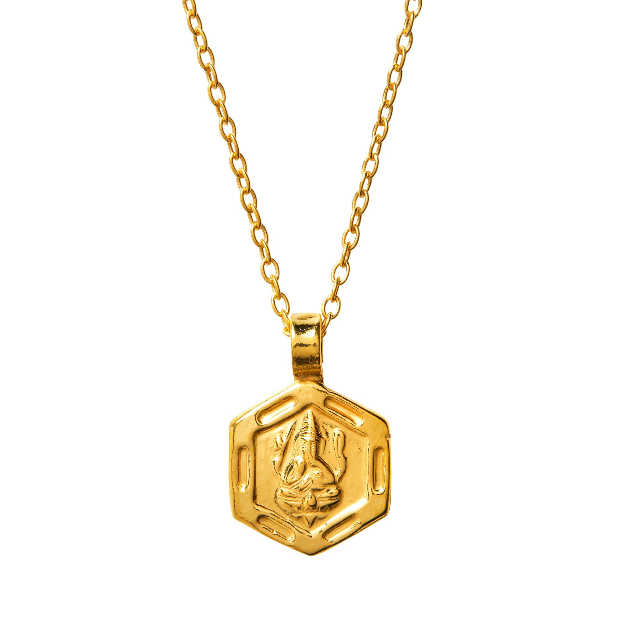 Goddess Charms Women's God Of New Beginnings Charm Necklace - Gold Vermeil - Lord Ganesha / Vinayaka / Ganapati