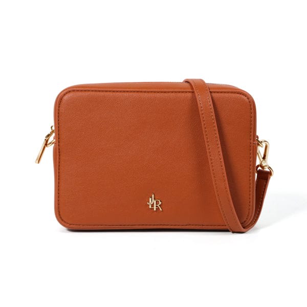 Jlr London Women's Brown Recycled Leather Tan Boston Crossbody Bag