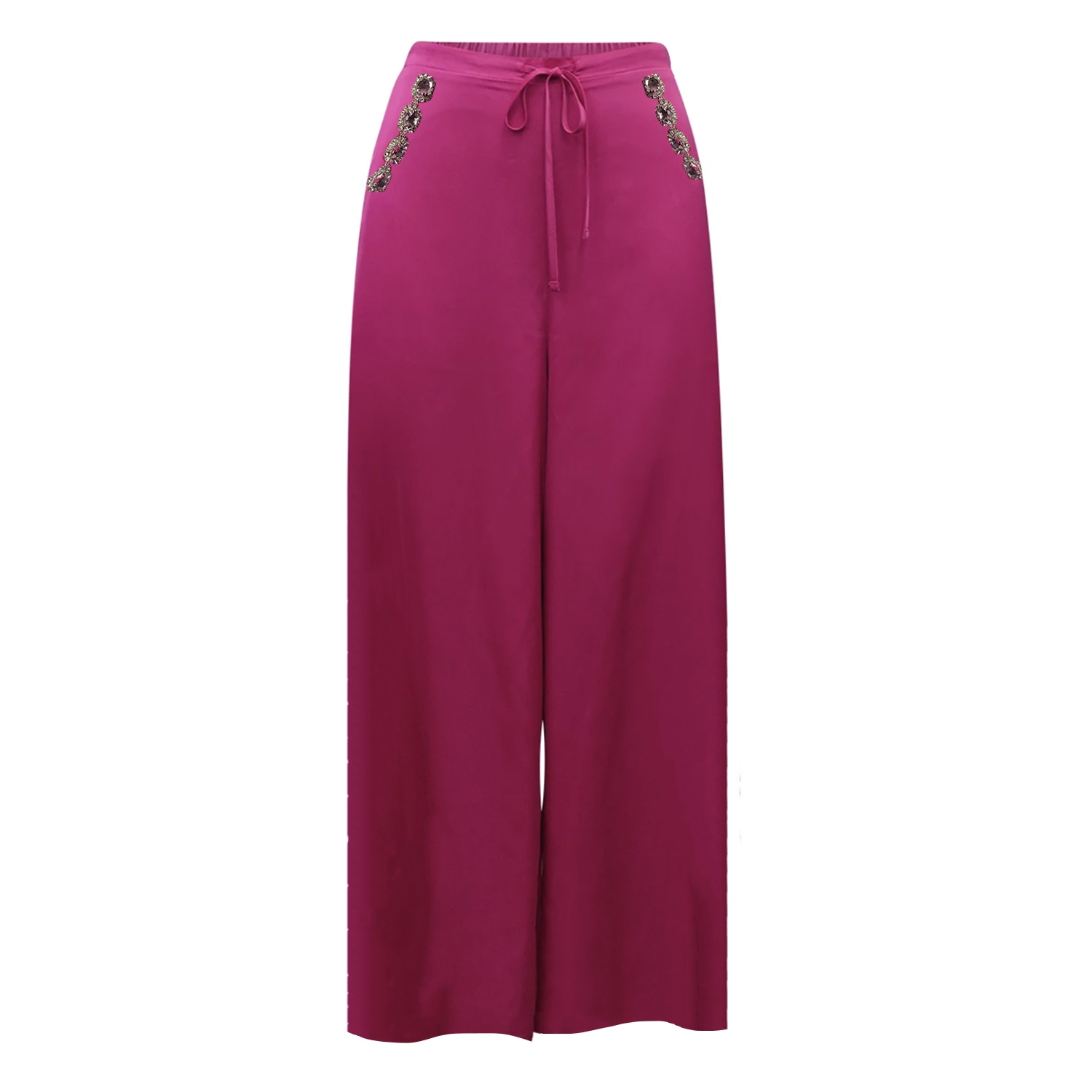 Riviera Soirée Women's Pink / Purple Barbie Straight-leg Satin Pants In Pink/purple