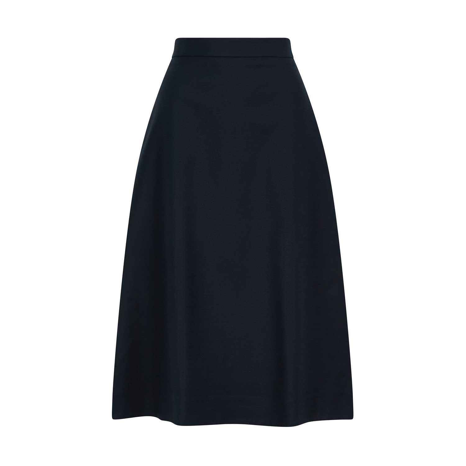 Women’s Semi Flared Cotton Skirt - Navy Large Femponiq