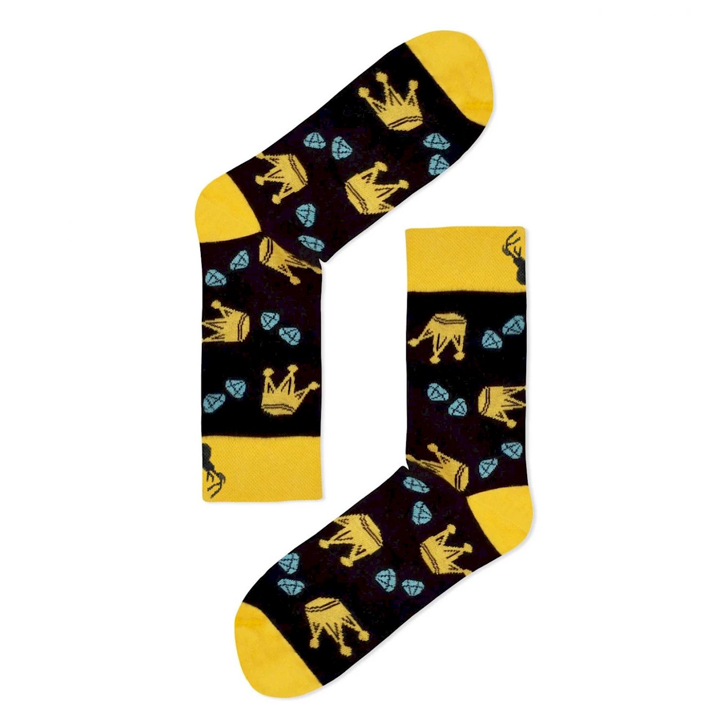 Aloha From Deer Women's Black / Yellow Bling Cotton Socks In Multi