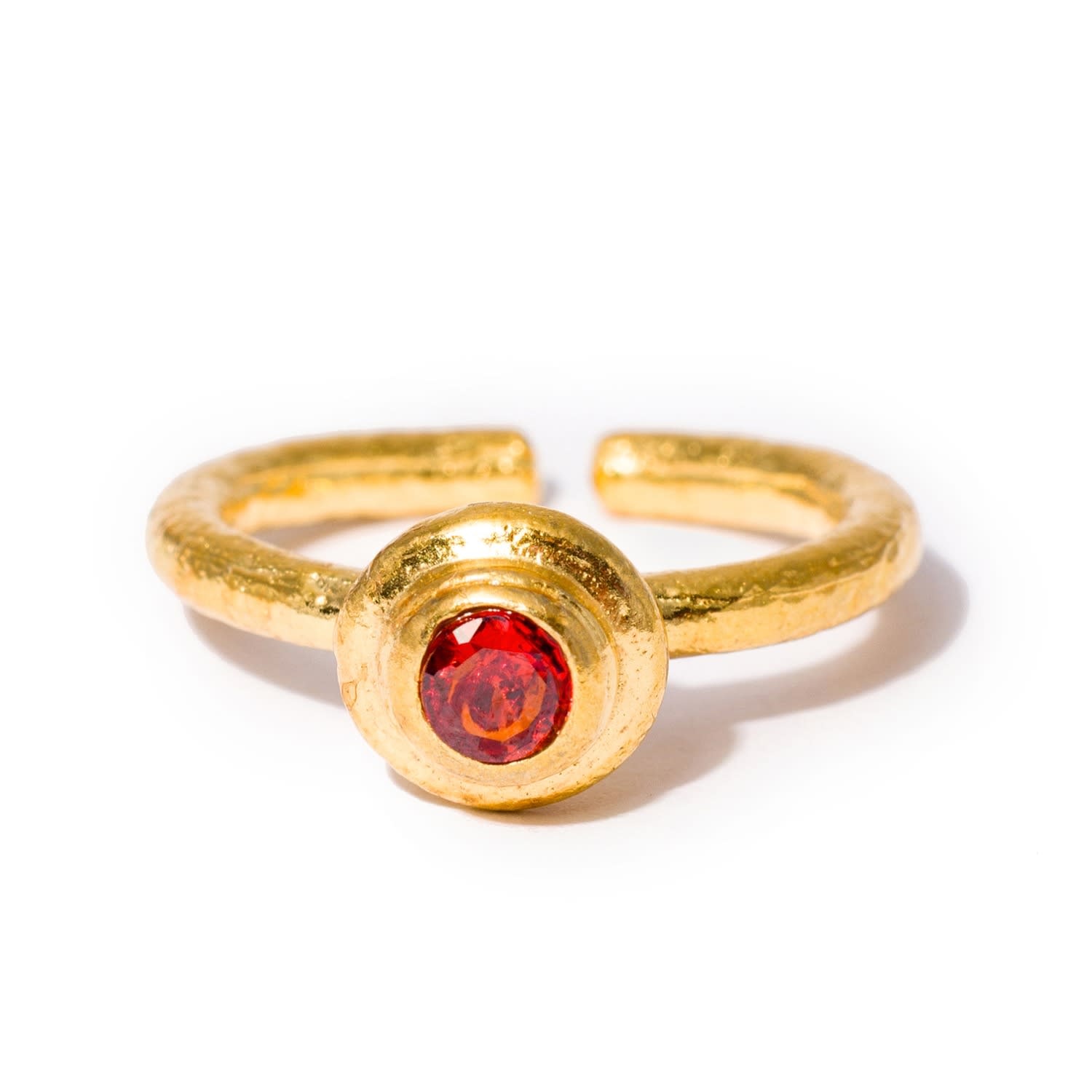 Kybele Studio Women's Orange / Gold Gold Amber Gemstone Ring
