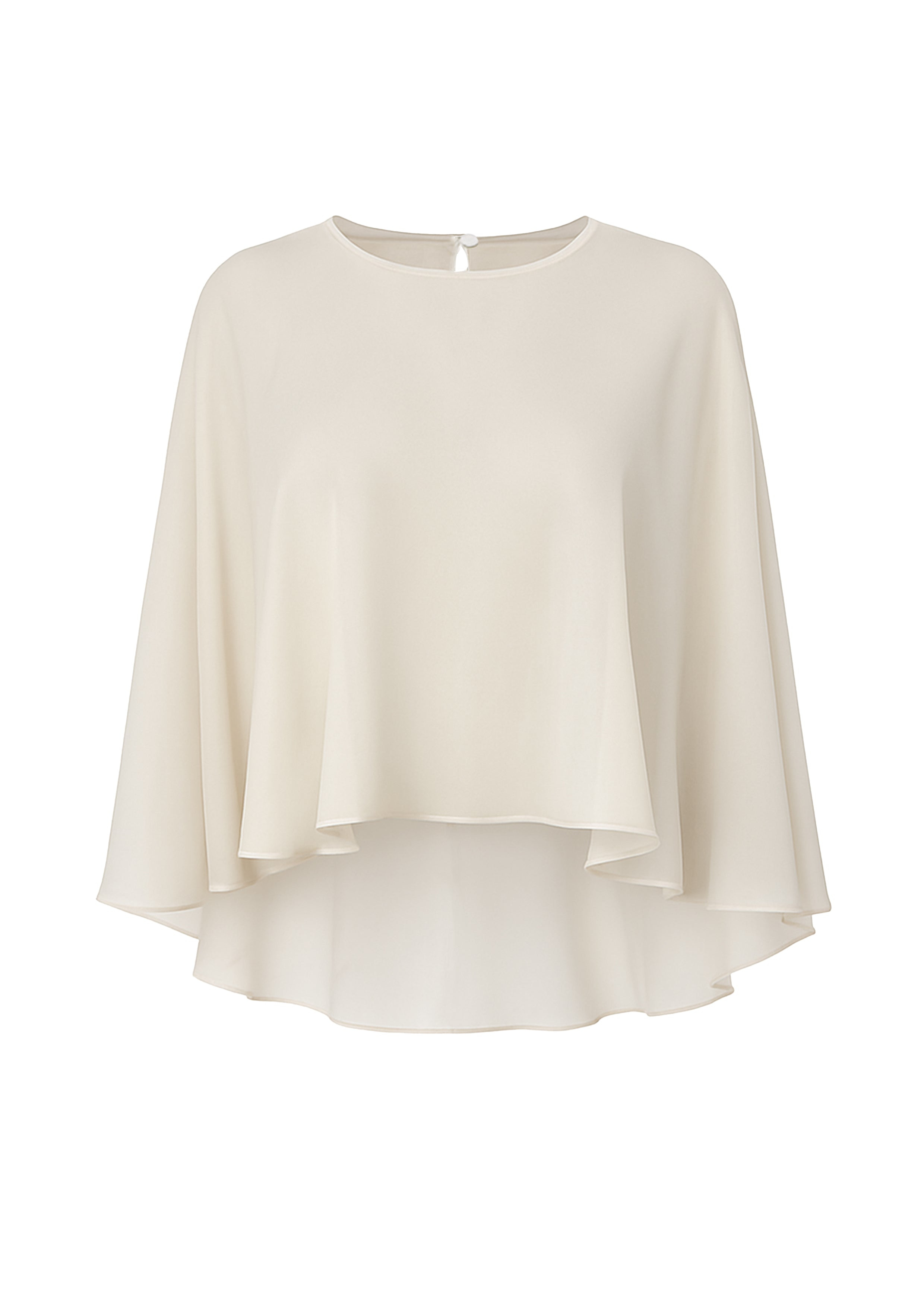 Nazli Ceren Women's Grey Viona Chiffon Cape In Beige In White