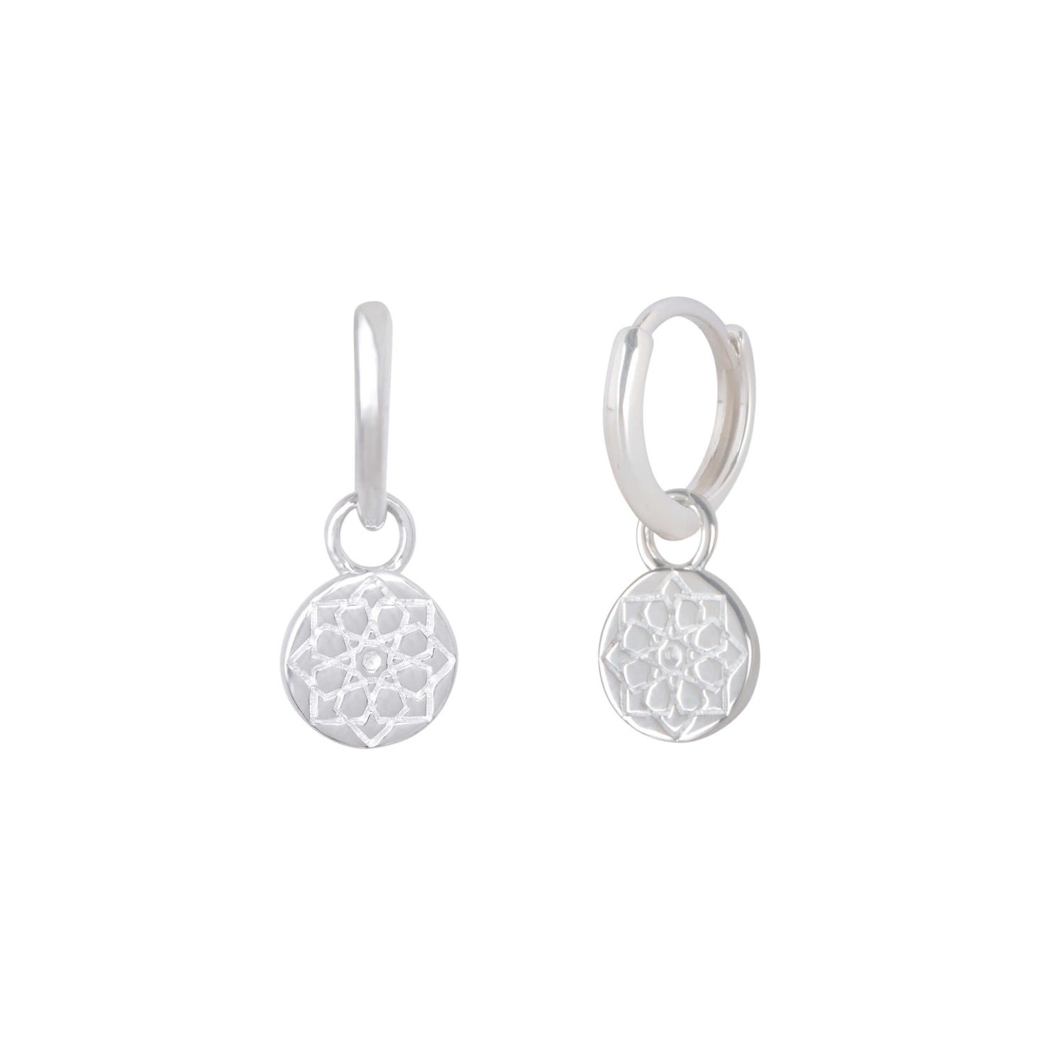 Women’s Zohreh Coin Charm Hoop Earrings Sterling Silver Zohreh V. Jewellery