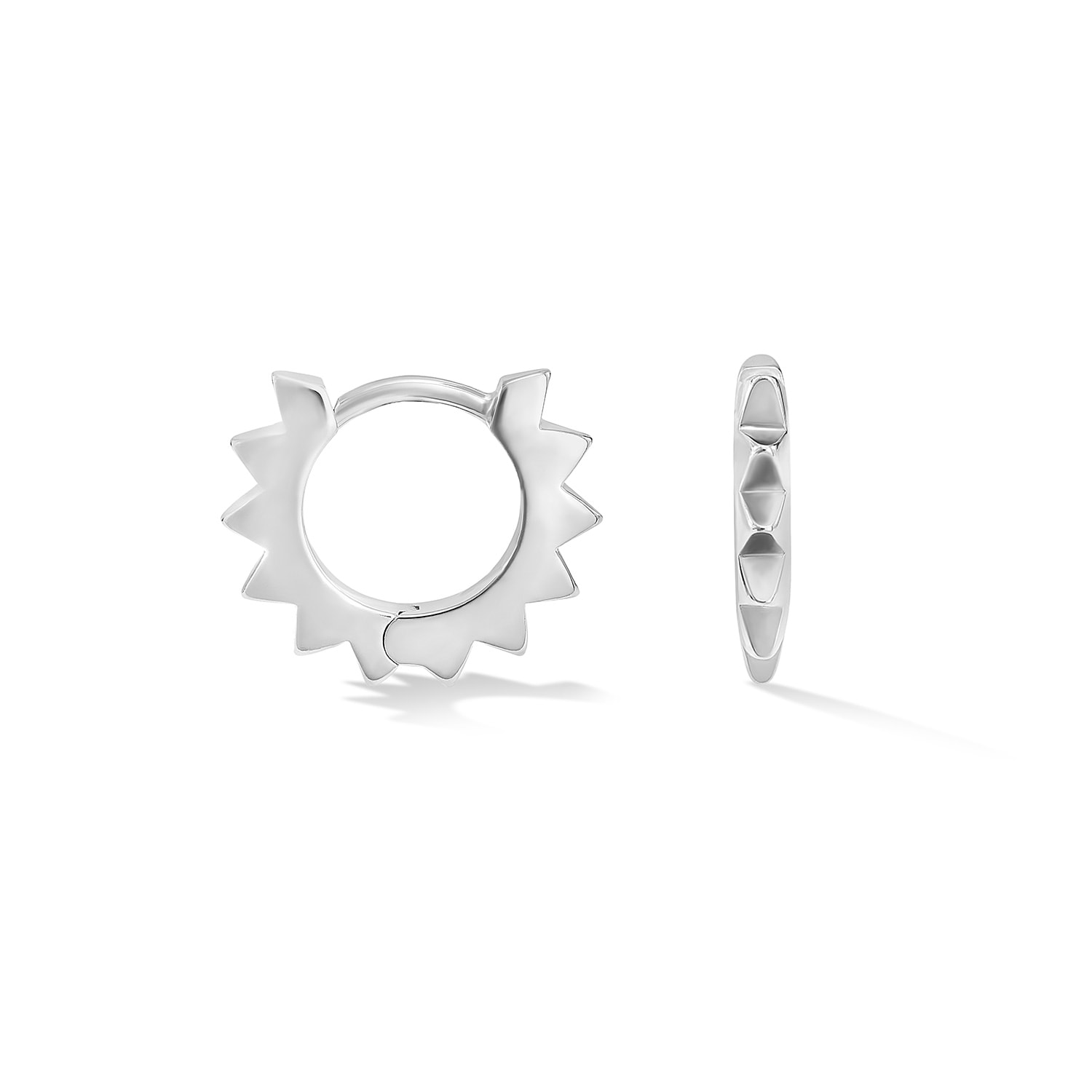 Dower & Hall Women's Star Huggie Hoops In Sterling Silver In Silver