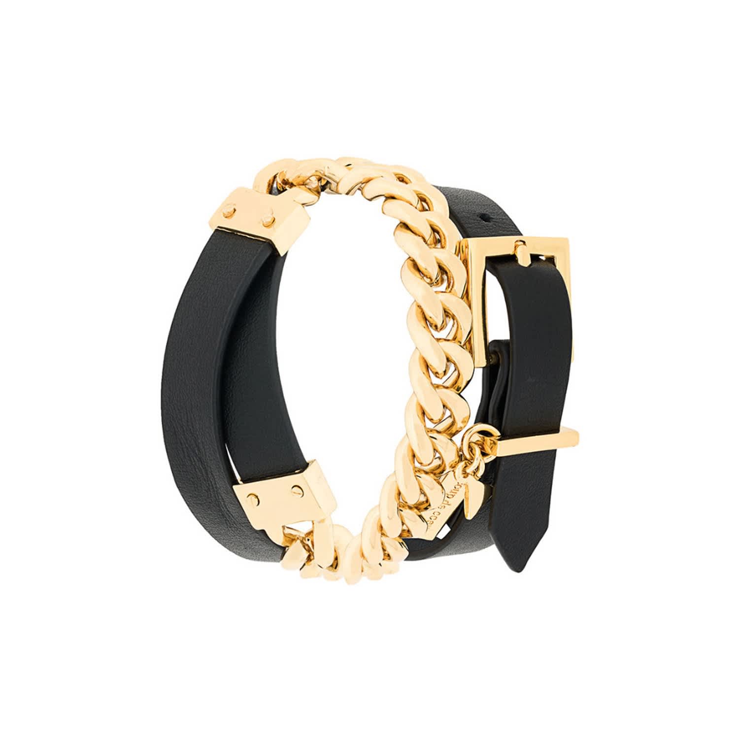Gold Leather Chain Wrap Bracelet Coup De Coeur London Wolf Badger