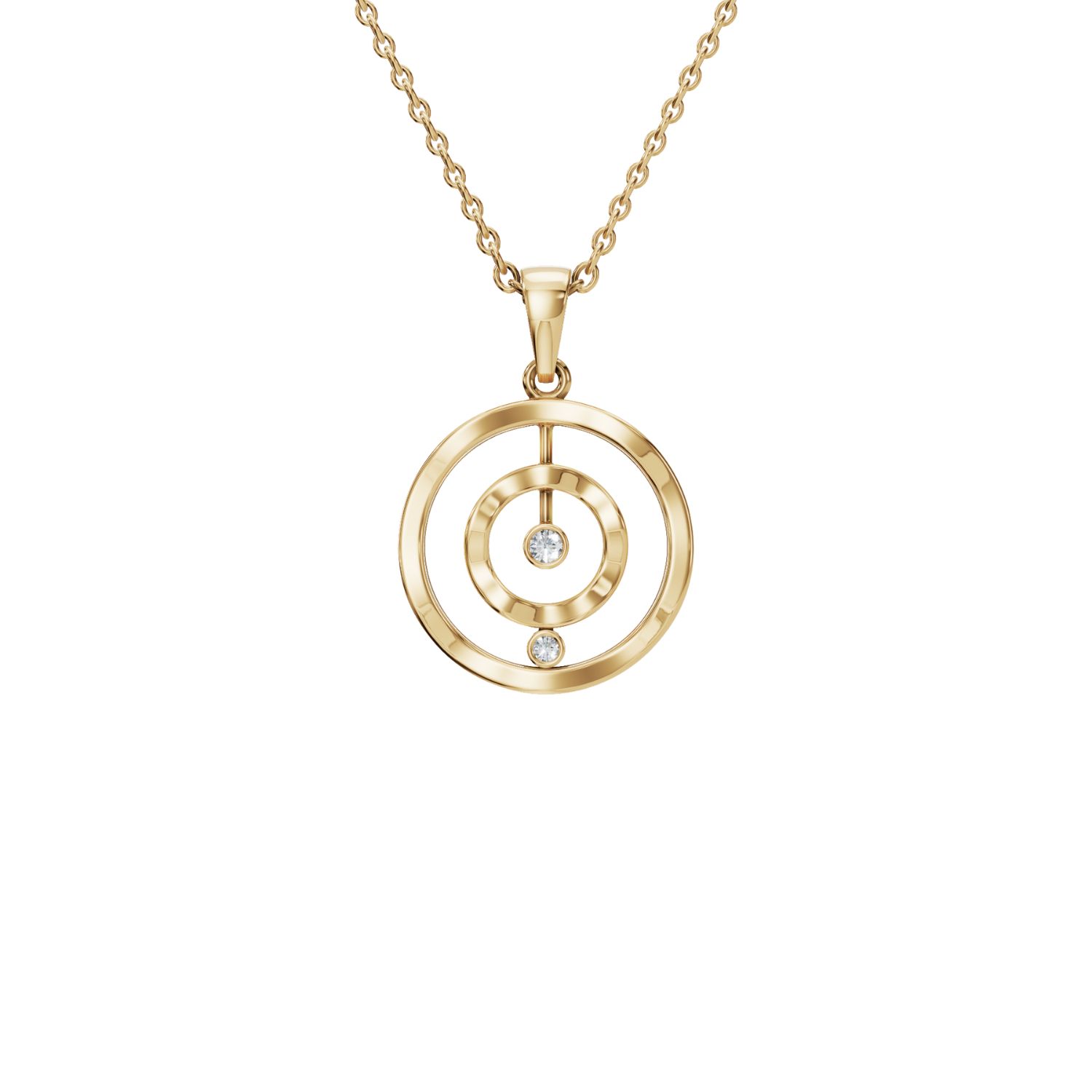 Aya Fine Jewelry Women's White / Yellow / Rose Gold Fourteen Kt Concentric Circle Diamond Necklace