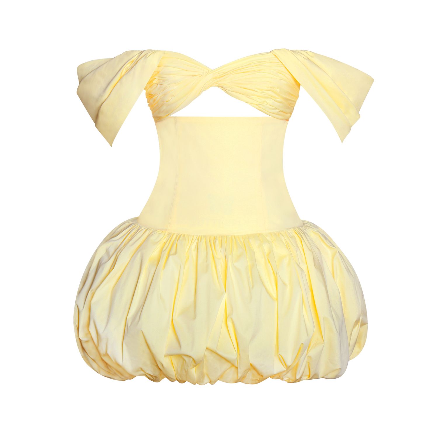 Miss Circle New York Women's Yellow / Orange Umika Butter Yellow Bubble Hem Mini Dress In Yellow/orange