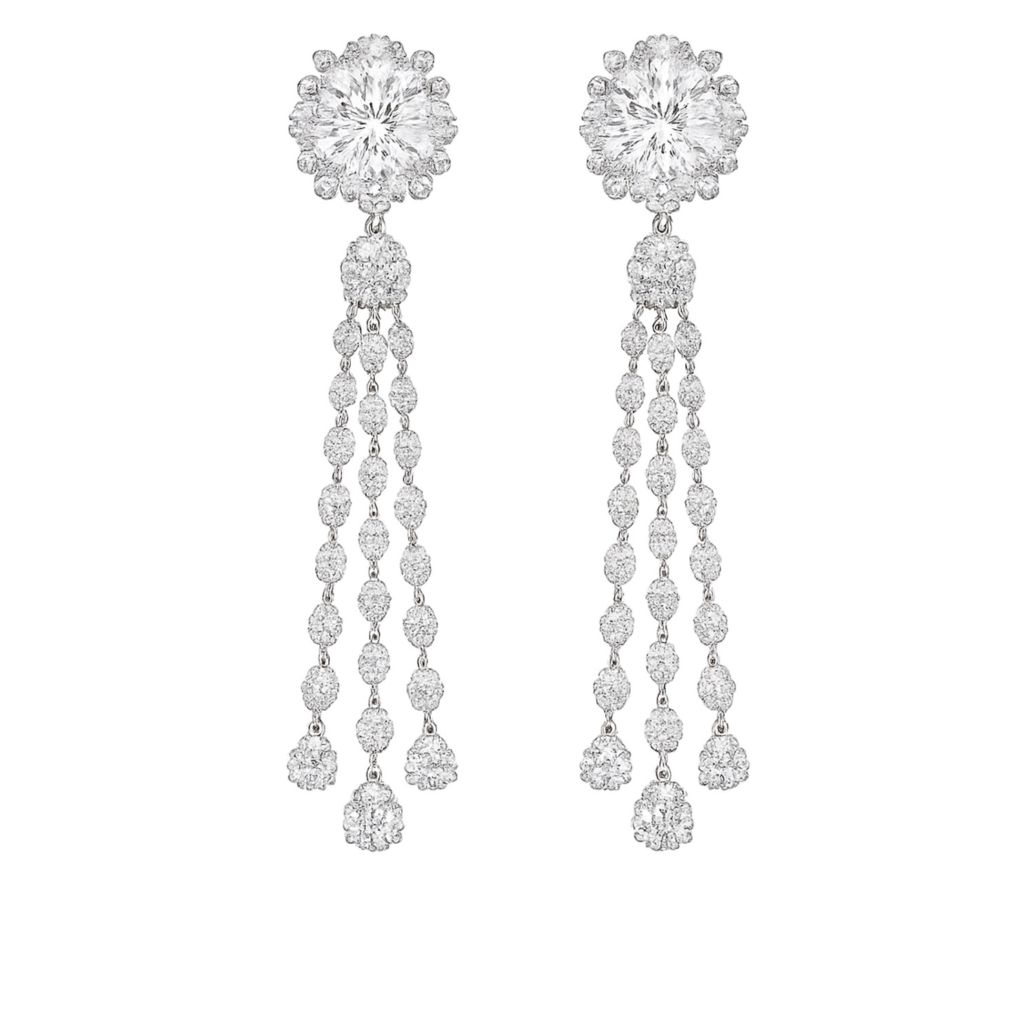The Gala Women's Silver Lumina Triple Drop Crystal Earrings In Metallic