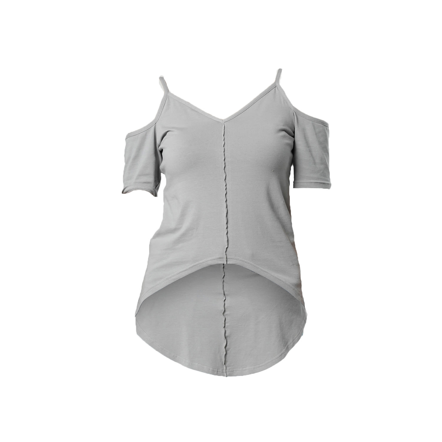 Metamorphoza Women's Cold Shoulder Blouse In Grey In Gray