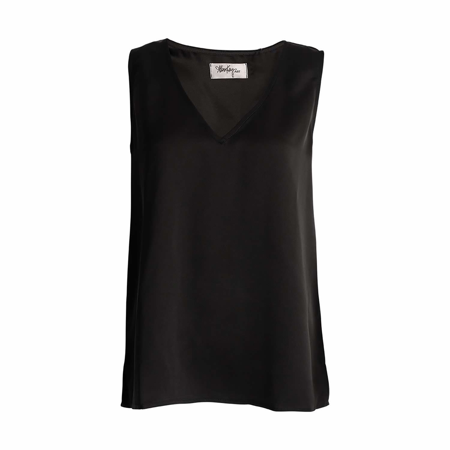 Alanakayart Women's Katie Sleeveless V-neck Blouse - Black In Black