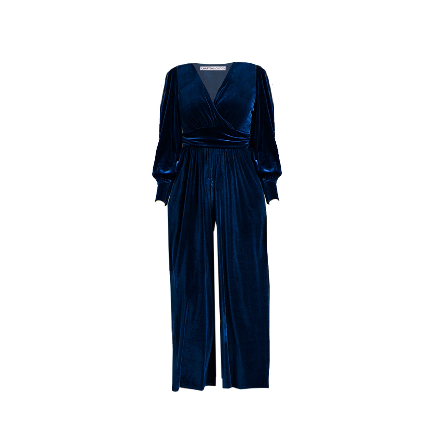 Women’s Ava Velvet Jumpsuit - Blue Small Chapter London