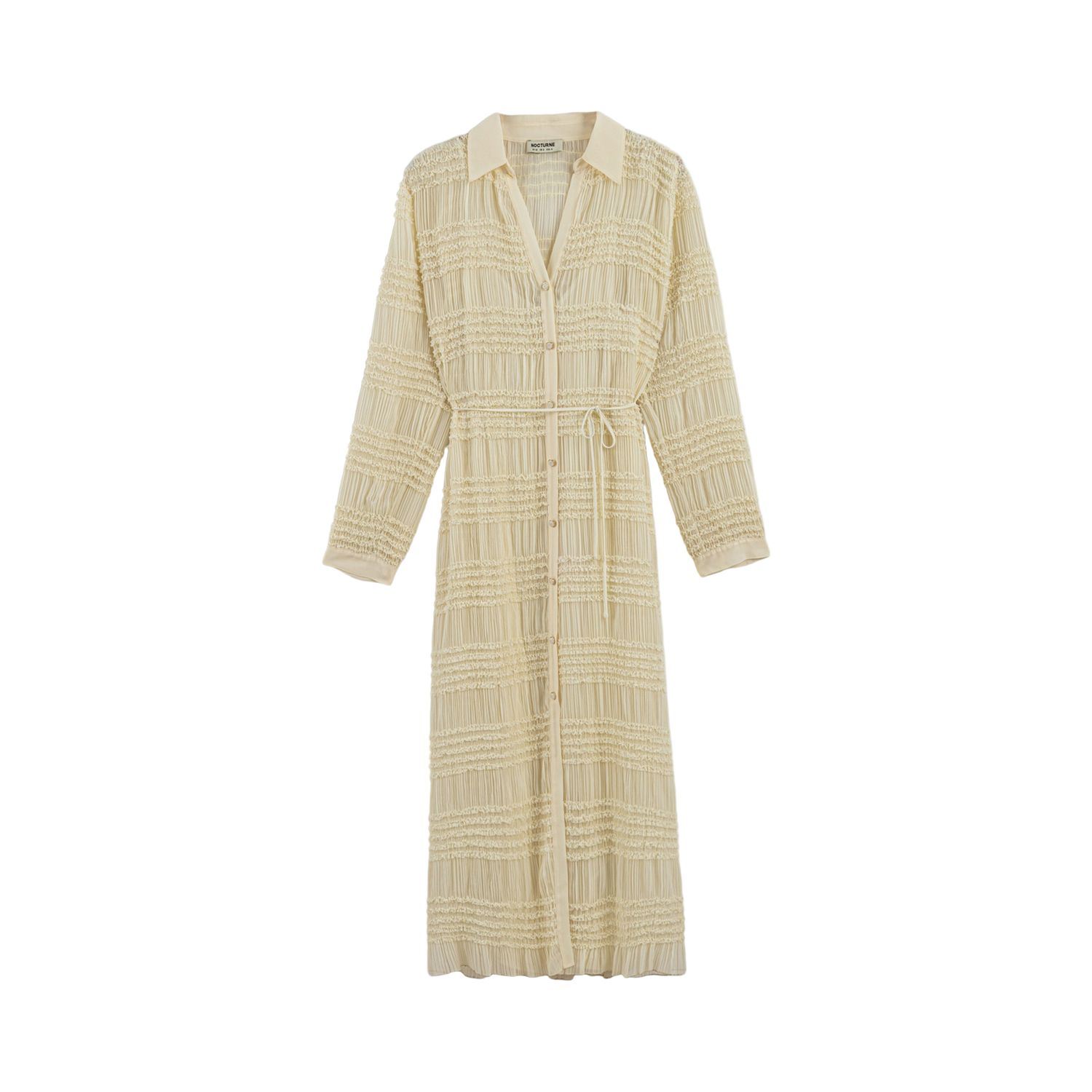 Nocturne Women's Neutrals Ruffle Detailed Maxi Dress In Neutral