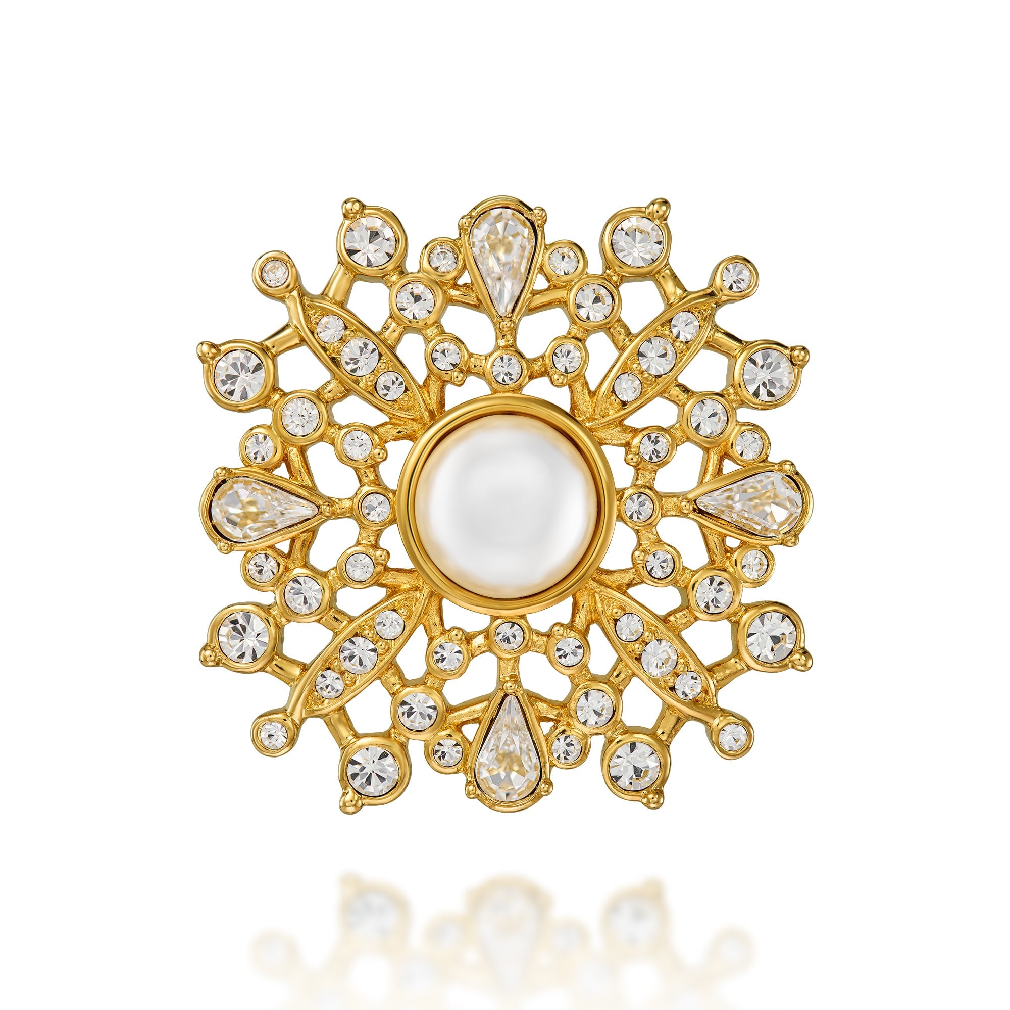 Emma Holland Jewellery Women's Gold / White Gold Crystal & Pearl Brooch - Limited Edition In Multi