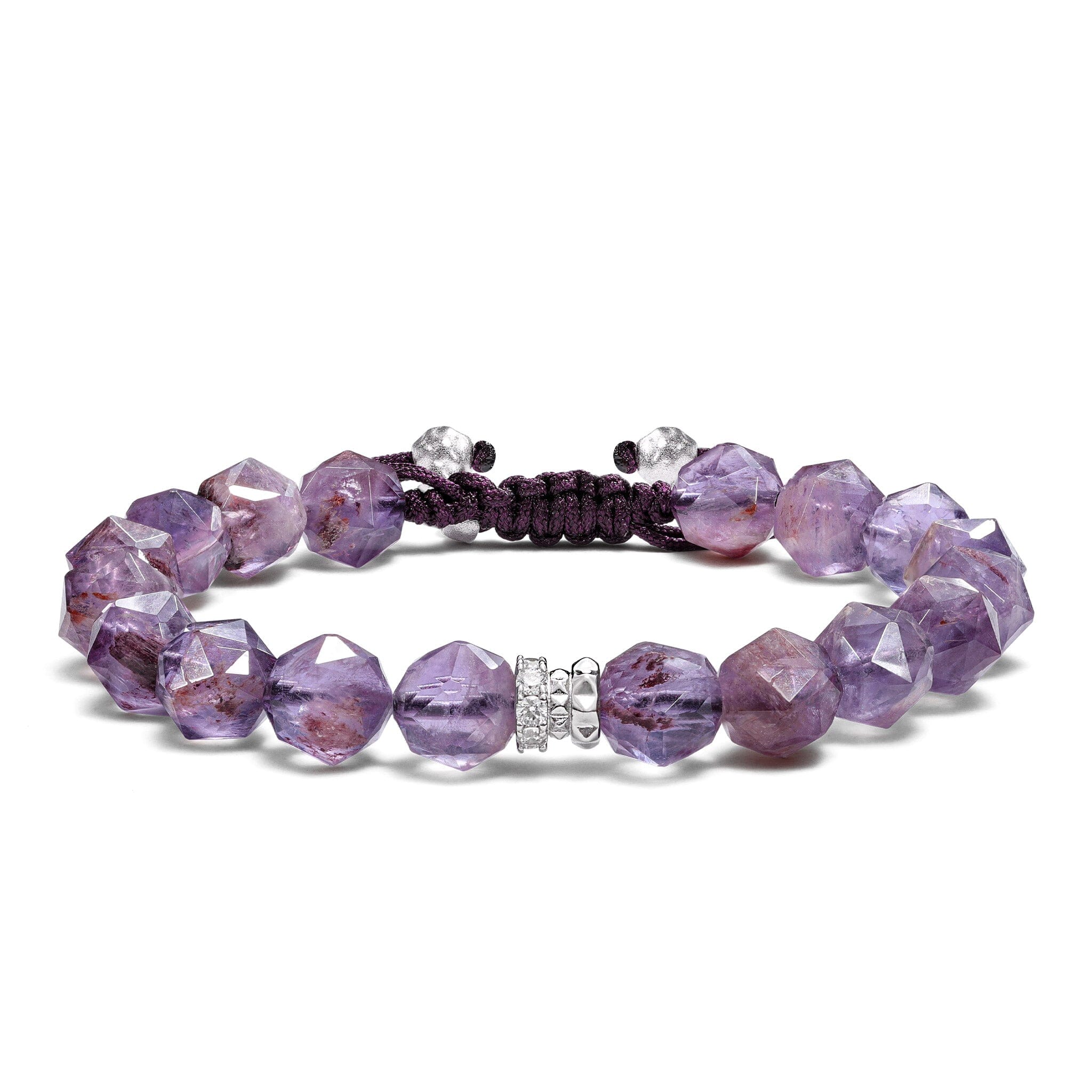Awnl Women's Pink / Purple Rosa Roxburghii Phantom Quartz Macrame Bracelet