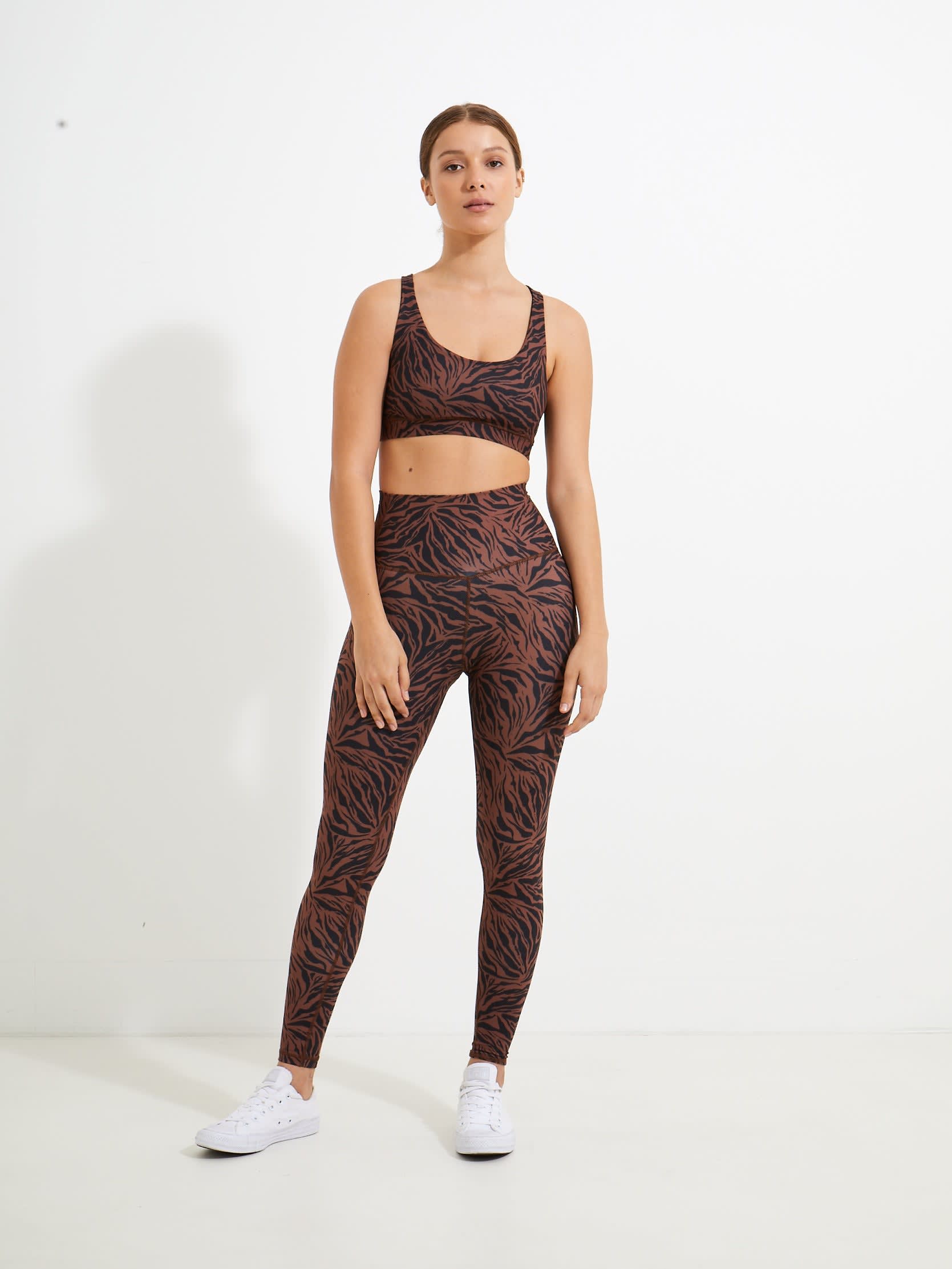 High Waist Leggings in Tiger Print