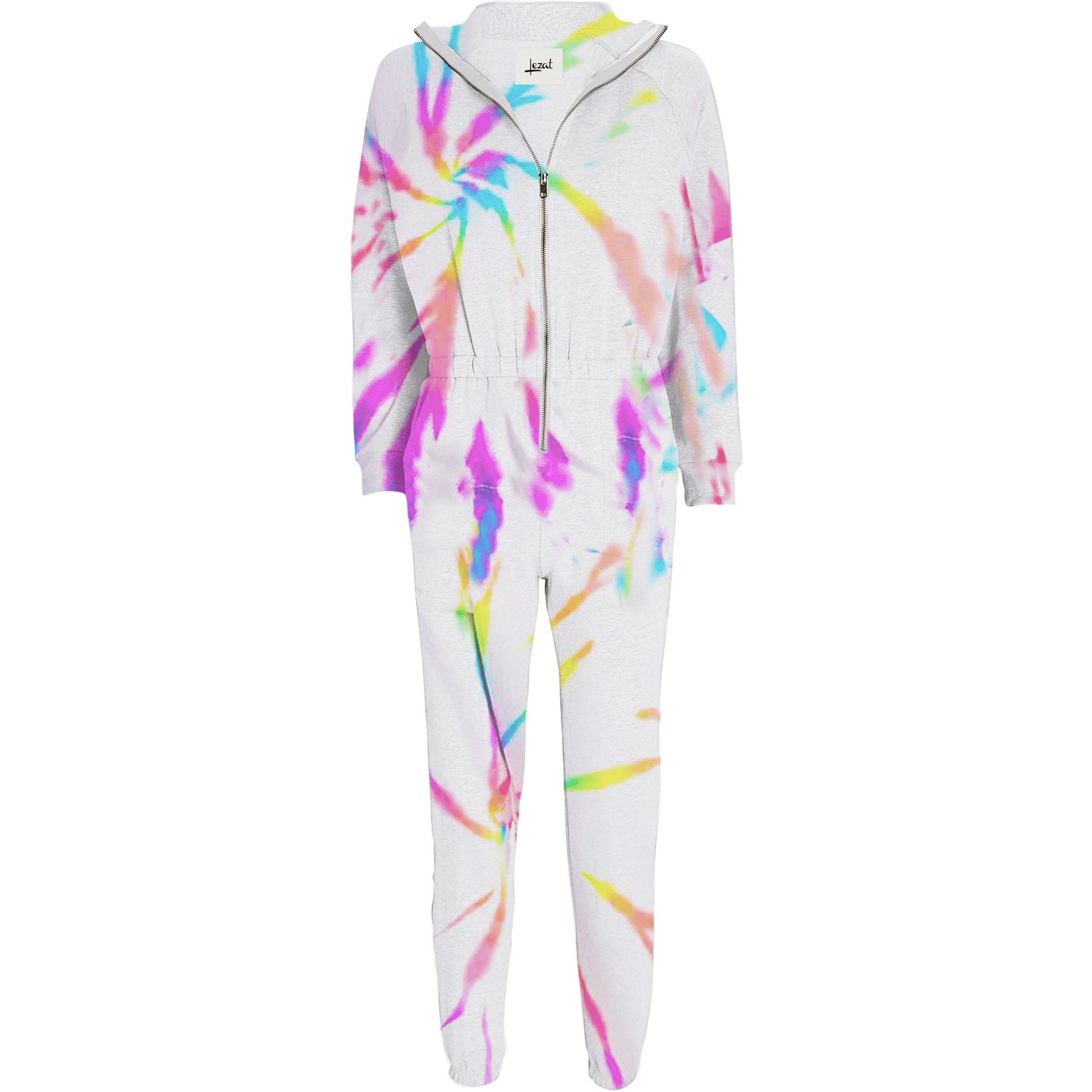 Lezat Women's Restore Soft Terry Jumpsuit - Neon Tie Dye In Multi