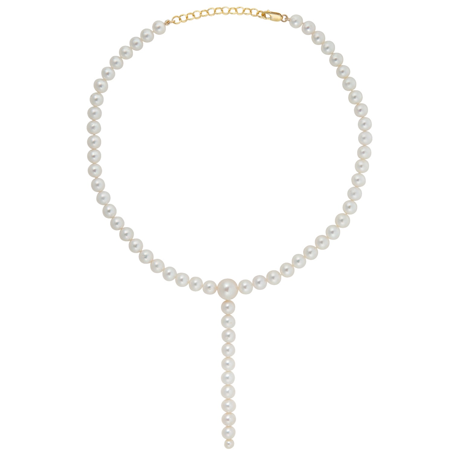 Women’s Gold / White Pluvia Round Pearl Necklace - Long Ora Pearls